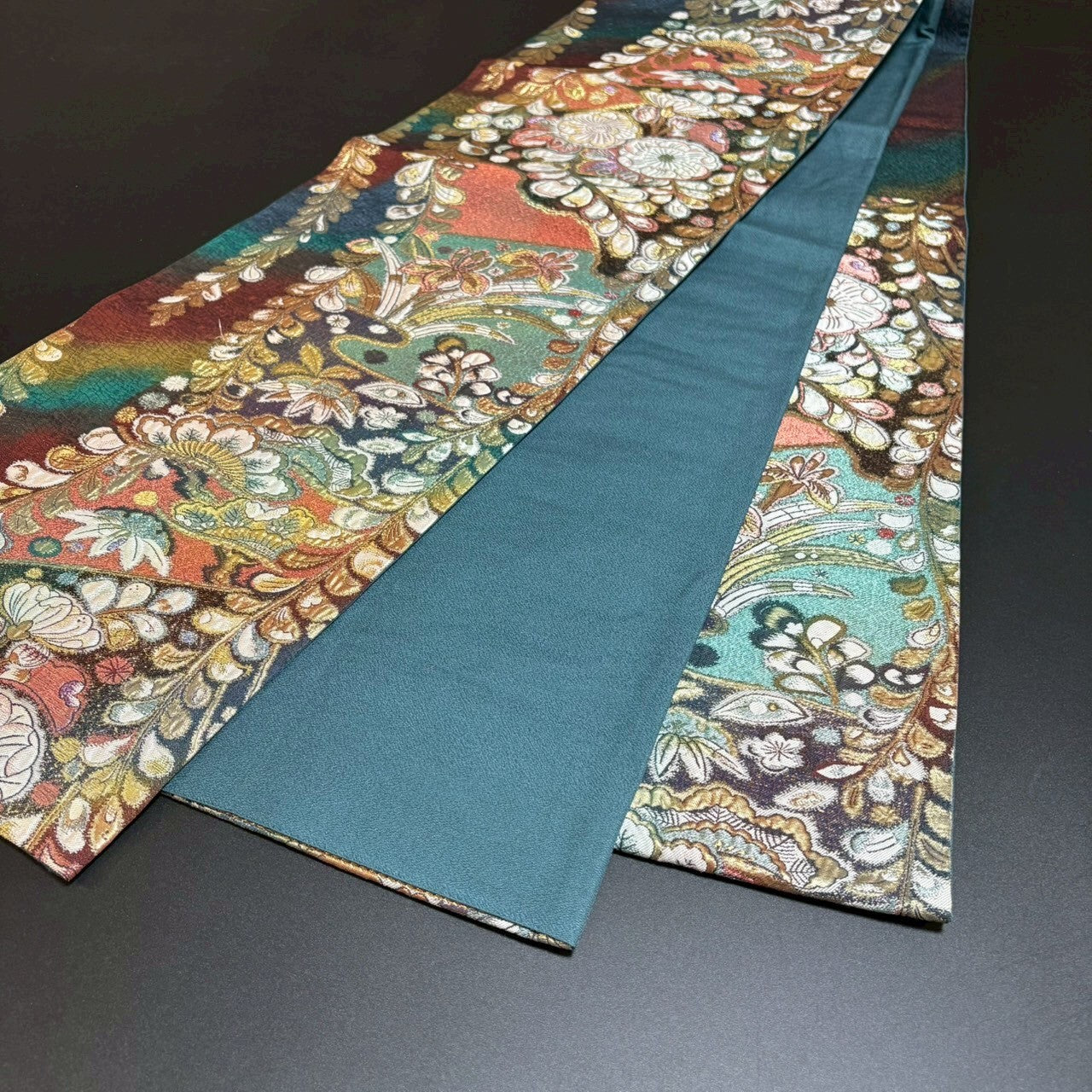 8796# Japanese Vintage Fukuro Obi Belt Kimono Fabric Silk Traditional