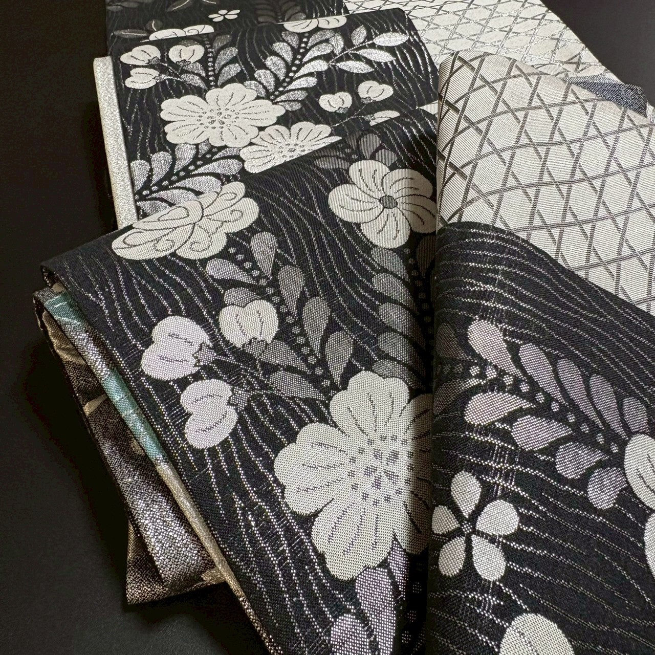 8797# Japanese Vintage Fukuro Obi Belt Kimono Fabric Silk Traditional