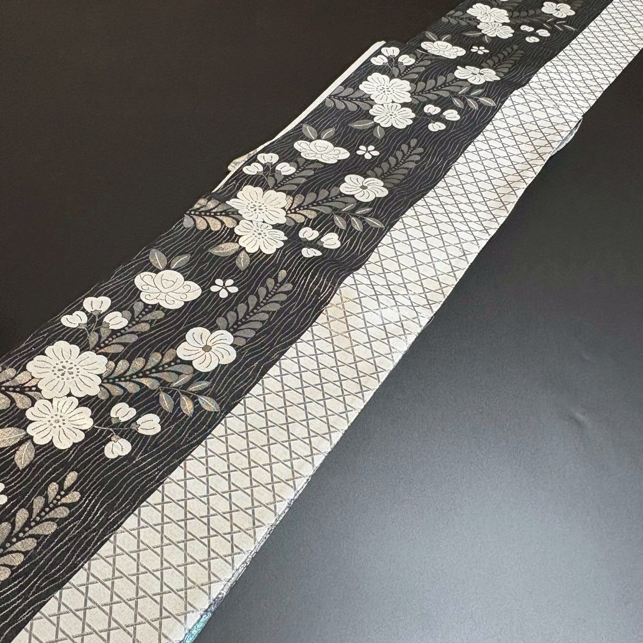 8797# Japanese Vintage Fukuro Obi Belt Kimono Fabric Silk Traditional