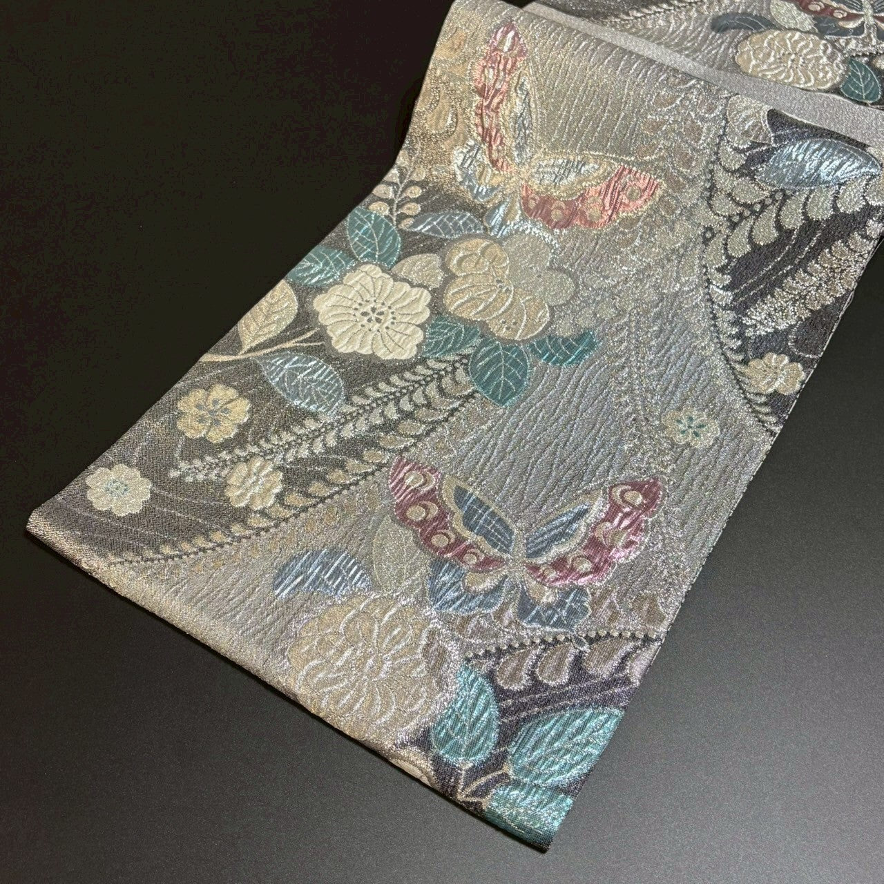 8797# Japanese Vintage Fukuro Obi Belt Kimono Fabric Silk Traditional