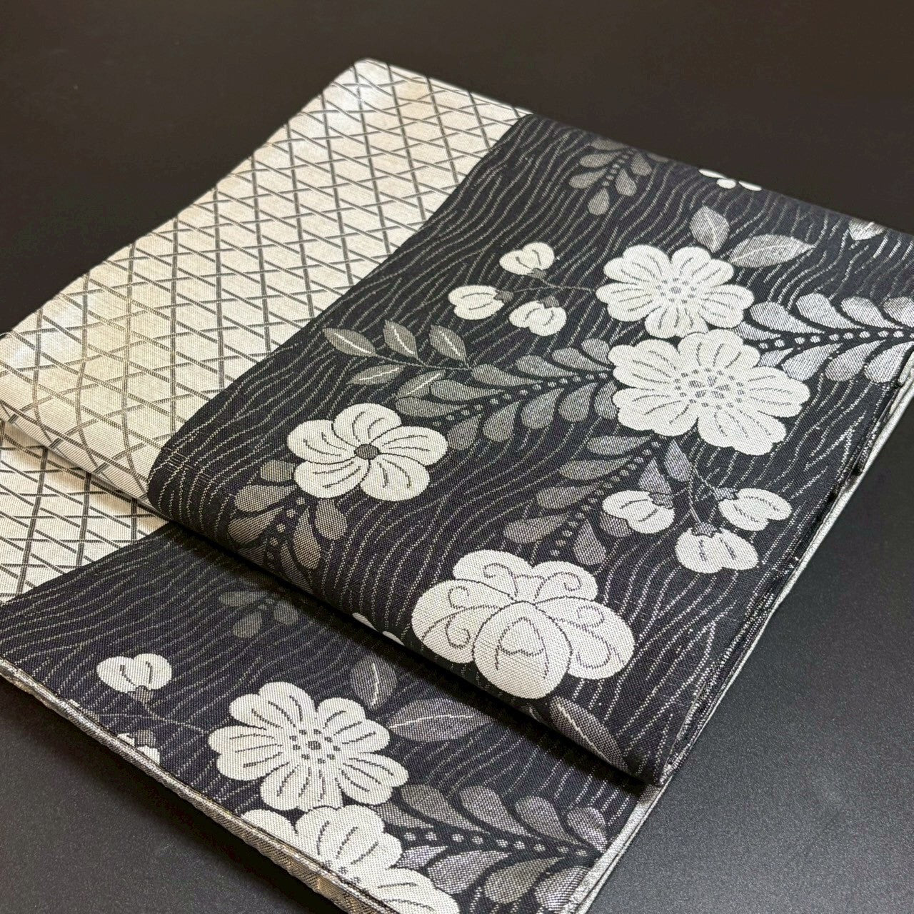 8797# Japanese Vintage Fukuro Obi Belt Kimono Fabric Silk Traditional