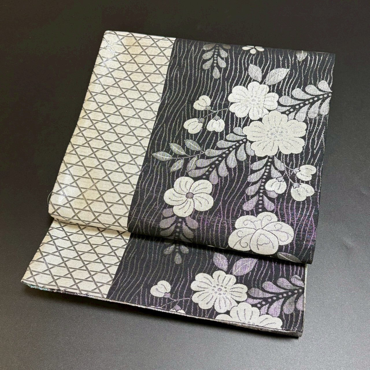 8797# Japanese Vintage Fukuro Obi Belt Kimono Fabric Silk Traditional