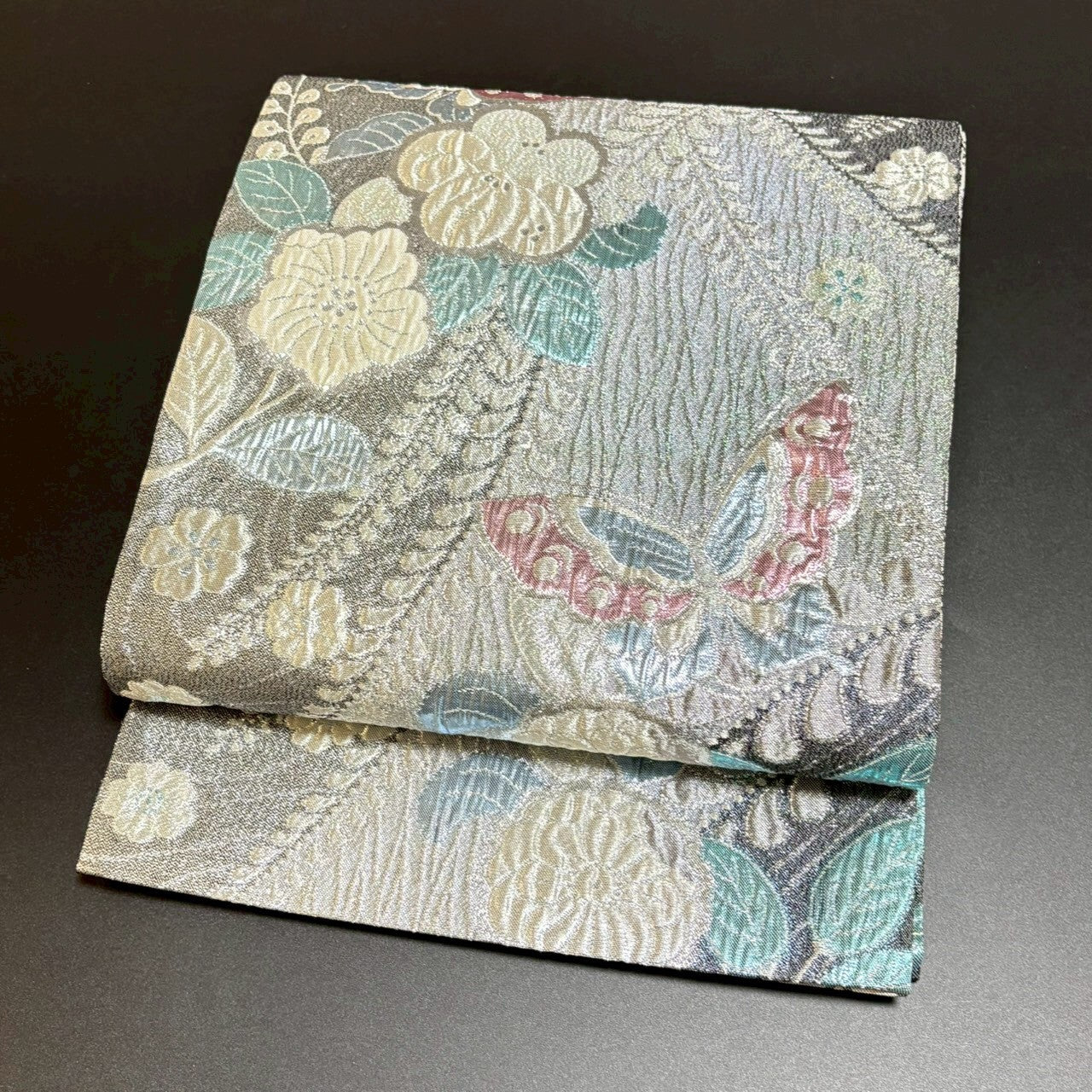 8797# Japanese Vintage Fukuro Obi Belt Kimono Fabric Silk Traditional