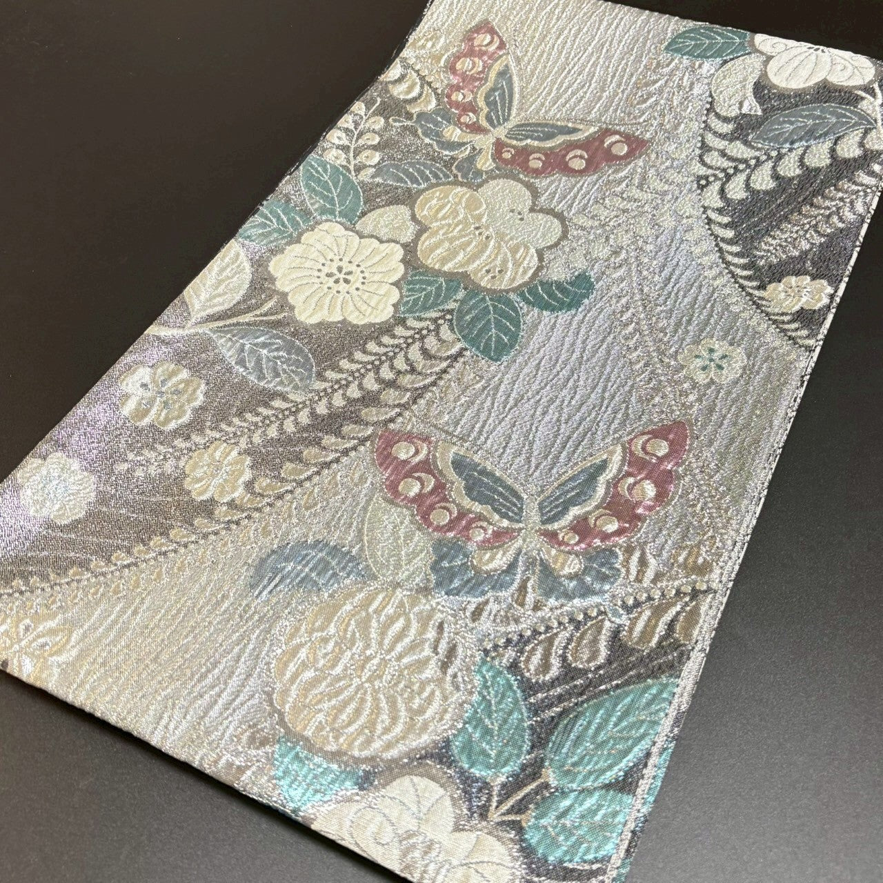 8797# Japanese Vintage Fukuro Obi Belt Kimono Fabric Silk Traditional