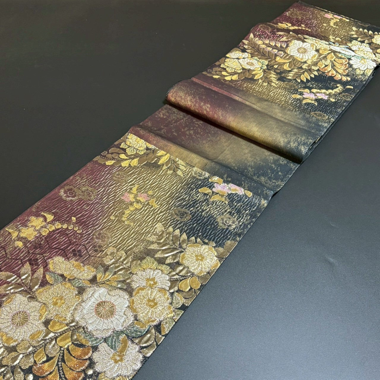 8798# Japanese Vintage Fukuro Obi Belt Kimono Fabric Silk Traditional