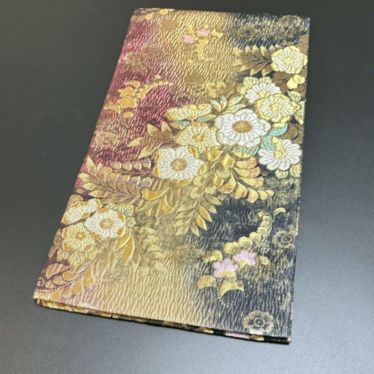 8798# Japanese Vintage Fukuro Obi Belt Kimono Fabric Silk Traditional