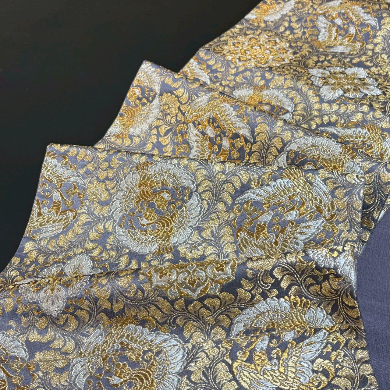 8799# Japanese Vintage Fukuro Obi Belt Kimono Fabric Silk Traditional