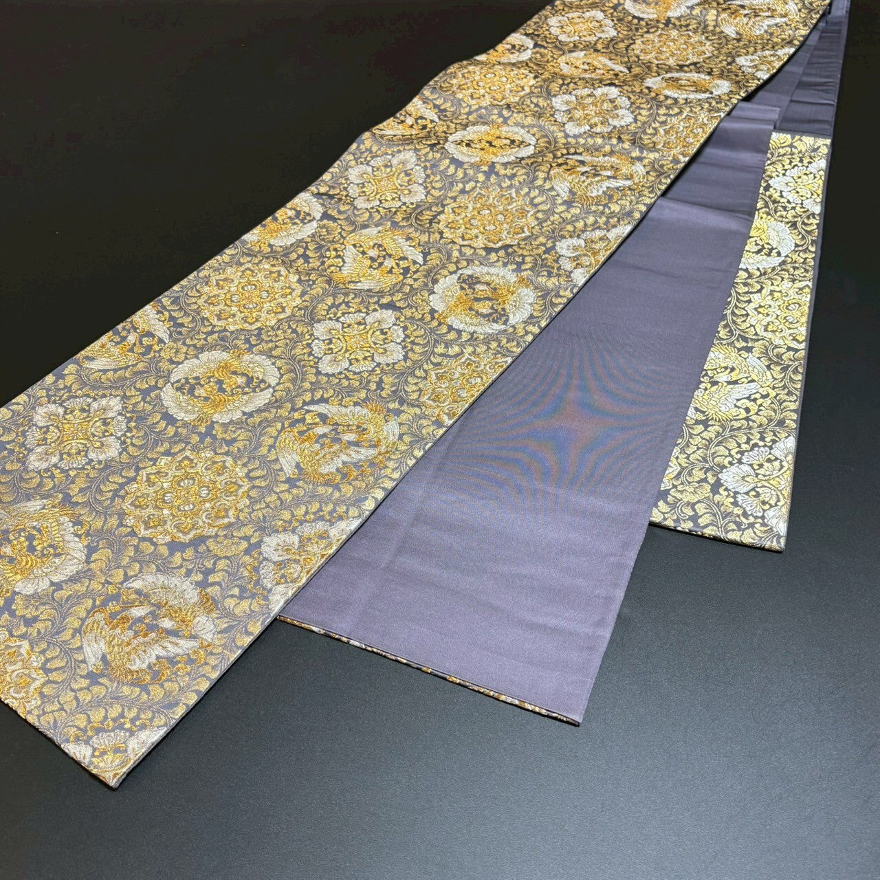 8799# Japanese Vintage Fukuro Obi Belt Kimono Fabric Silk Traditional