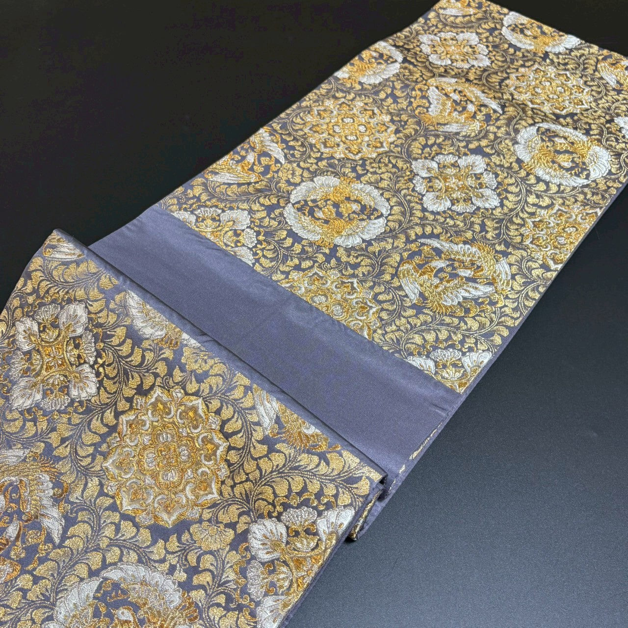 8799# Japanese Vintage Fukuro Obi Belt Kimono Fabric Silk Traditional