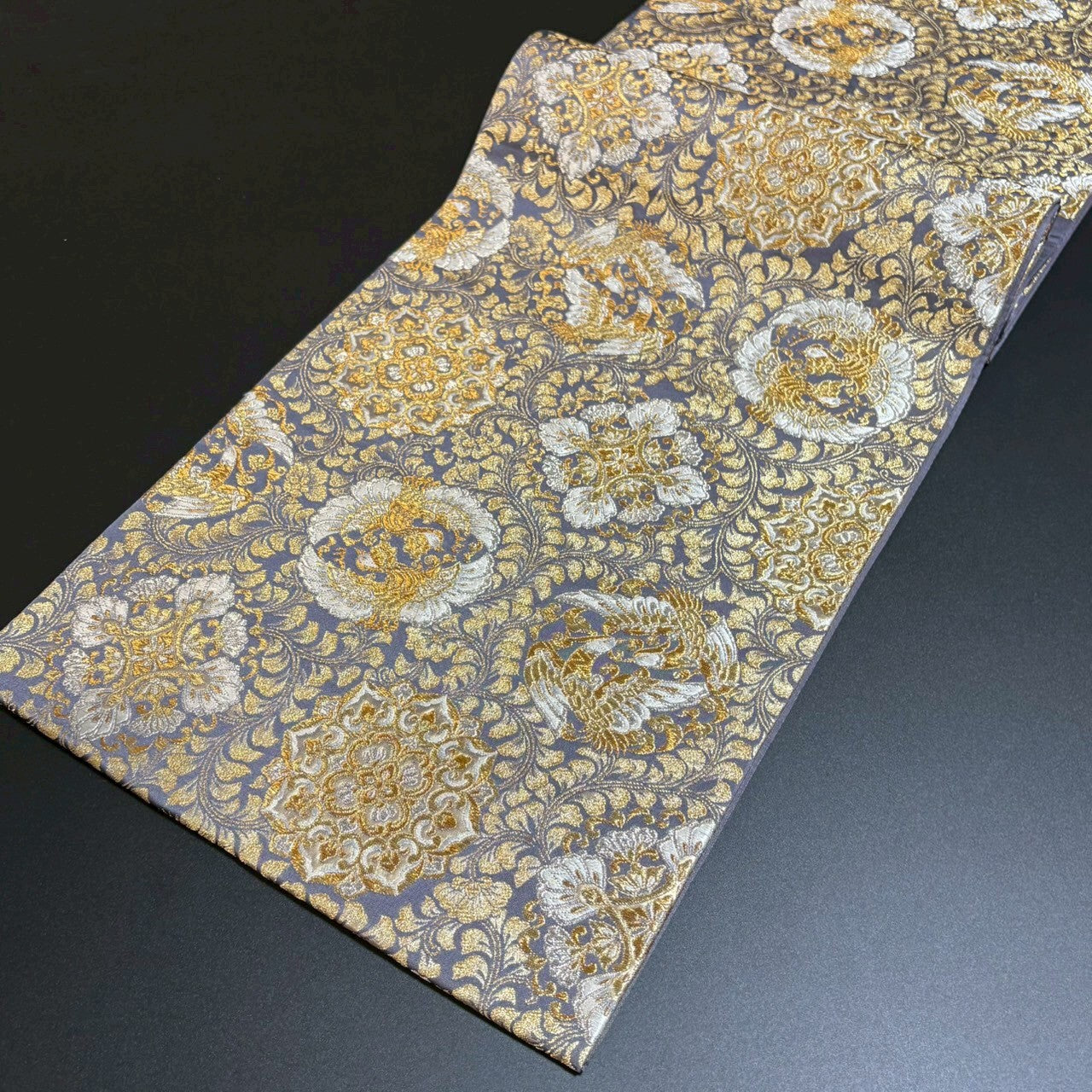 8799# Japanese Vintage Fukuro Obi Belt Kimono Fabric Silk Traditional