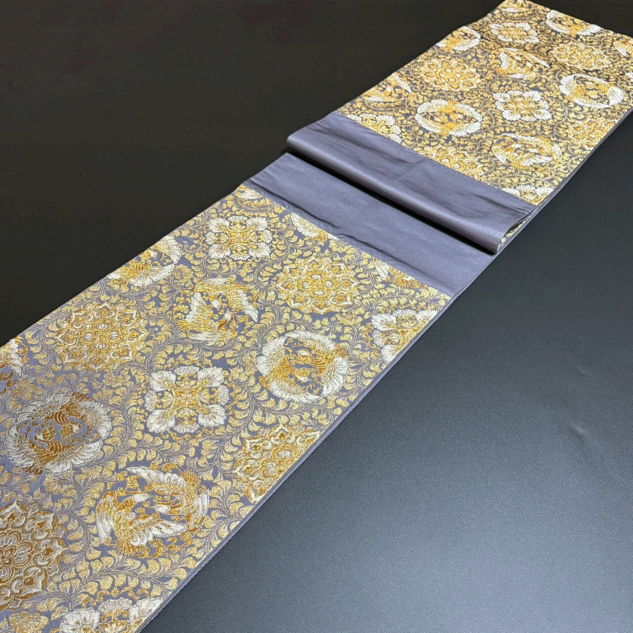 8799# Japanese Vintage Fukuro Obi Belt Kimono Fabric Silk Traditional