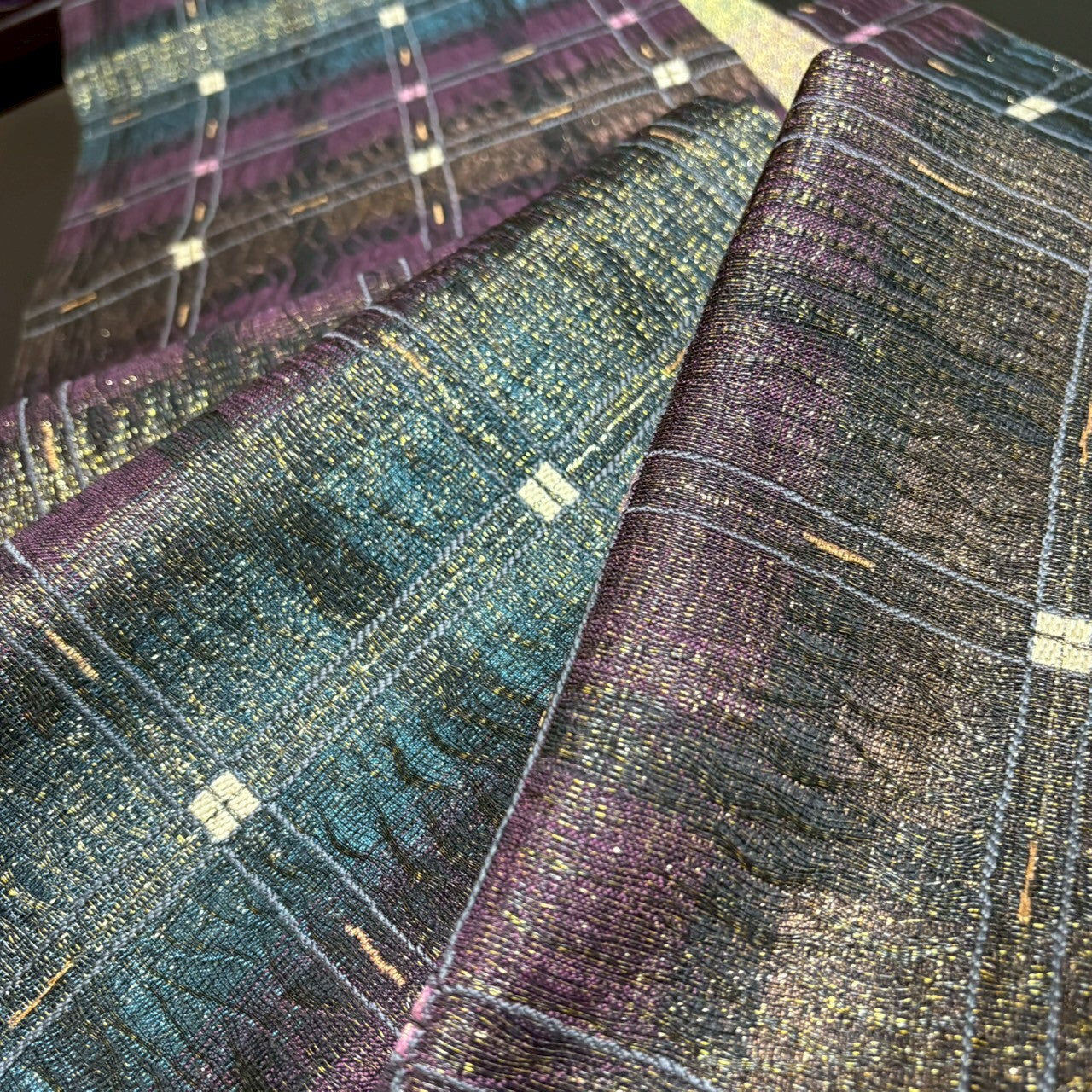 8801# Japanese Vintage Fukuro Obi Belt Kimono Fabric Silk Traditional