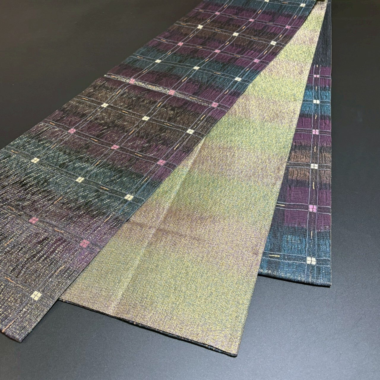 8801# Japanese Vintage Fukuro Obi Belt Kimono Fabric Silk Traditional