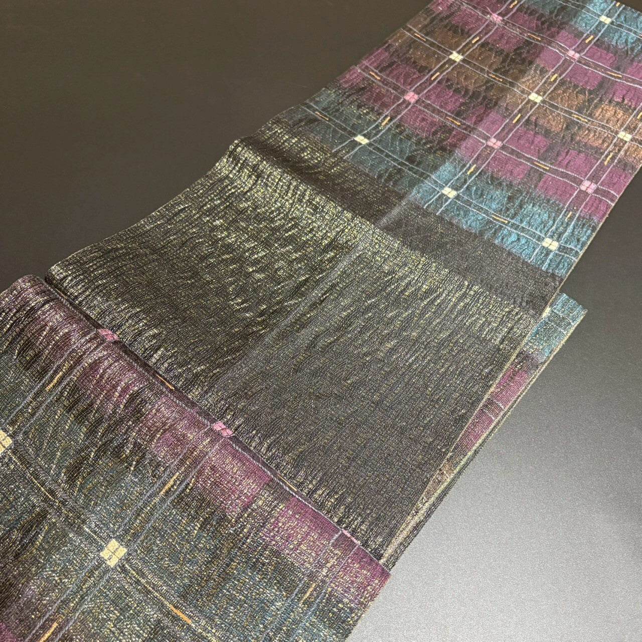 8801# Japanese Vintage Fukuro Obi Belt Kimono Fabric Silk Traditional
