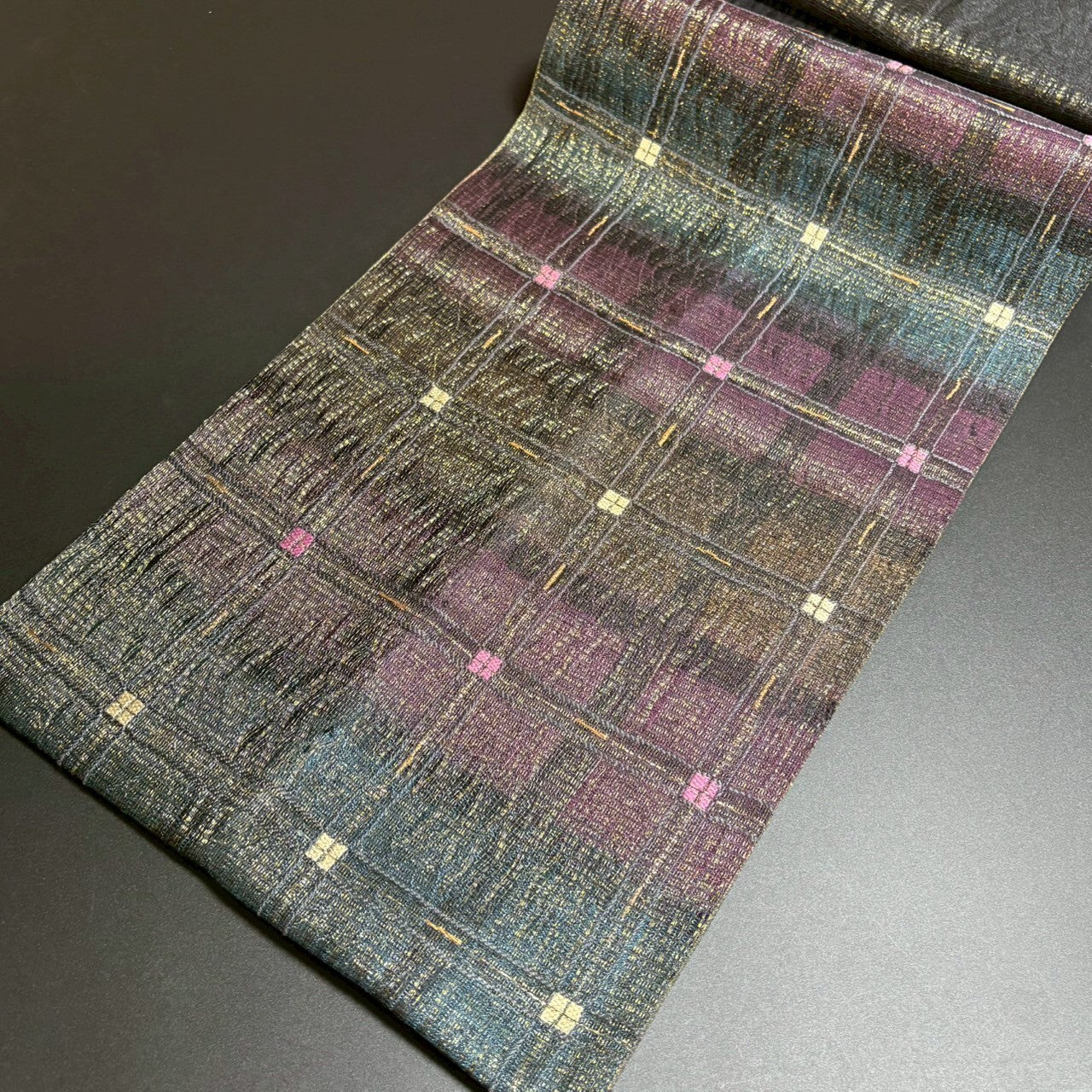 8801# Japanese Vintage Fukuro Obi Belt Kimono Fabric Silk Traditional