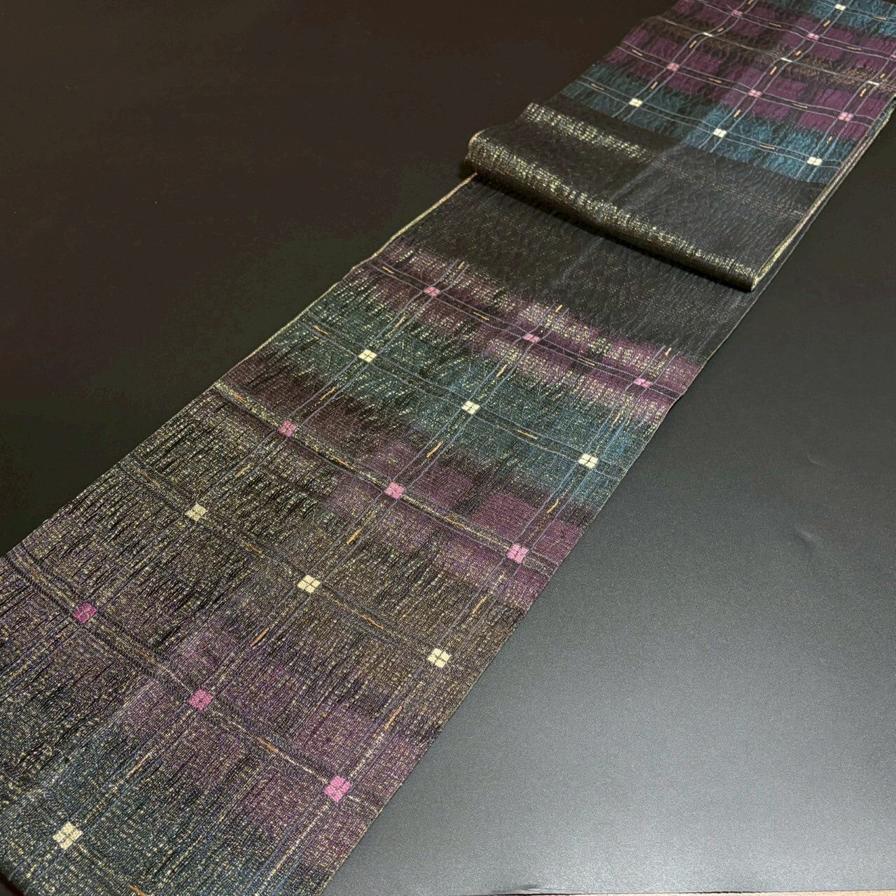 8801# Japanese Vintage Fukuro Obi Belt Kimono Fabric Silk Traditional