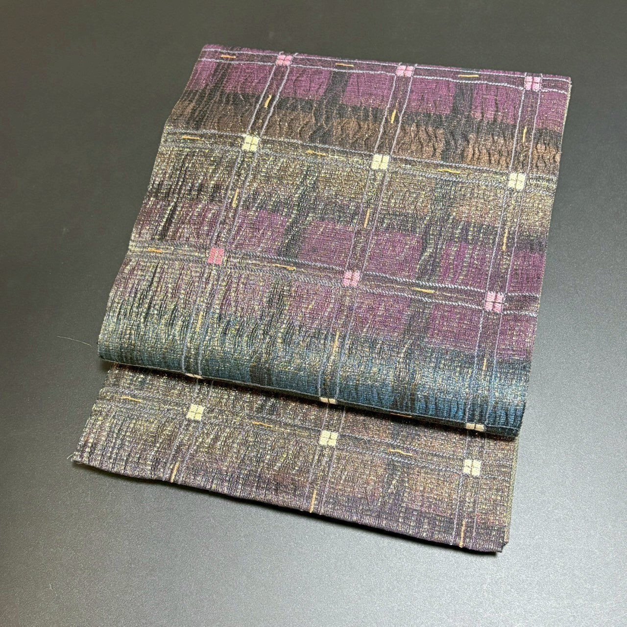 8801# Japanese Vintage Fukuro Obi Belt Kimono Fabric Silk Traditional