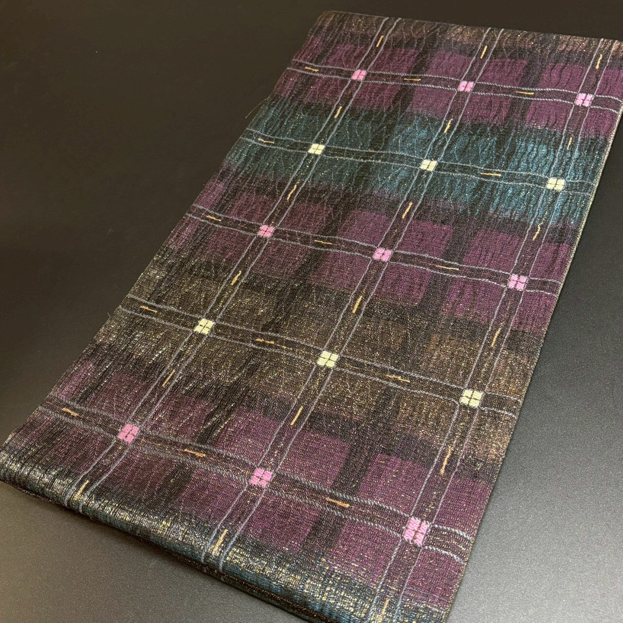 8801# Japanese Vintage Fukuro Obi Belt Kimono Fabric Silk Traditional