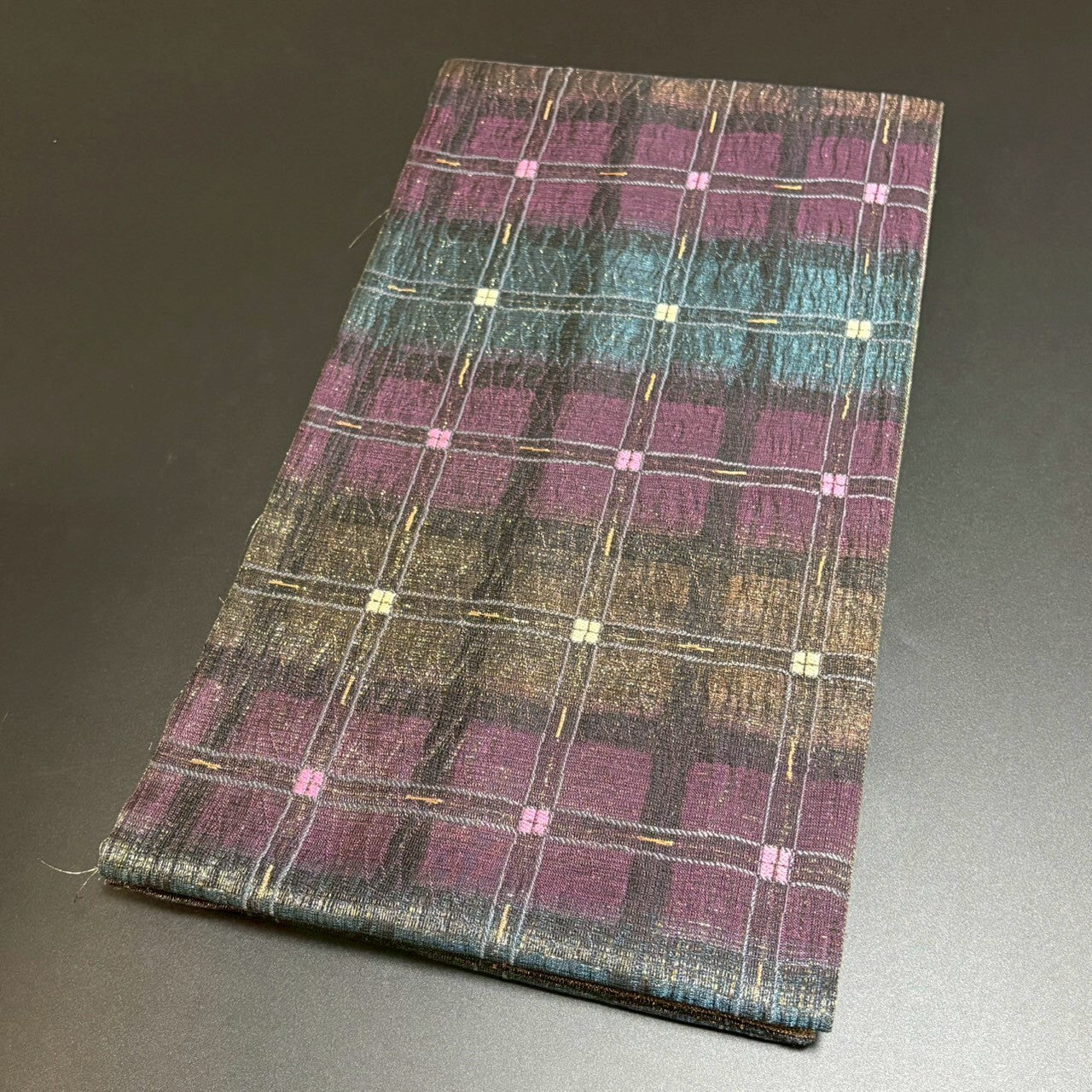 8801# Japanese Vintage Fukuro Obi Belt Kimono Fabric Silk Traditional