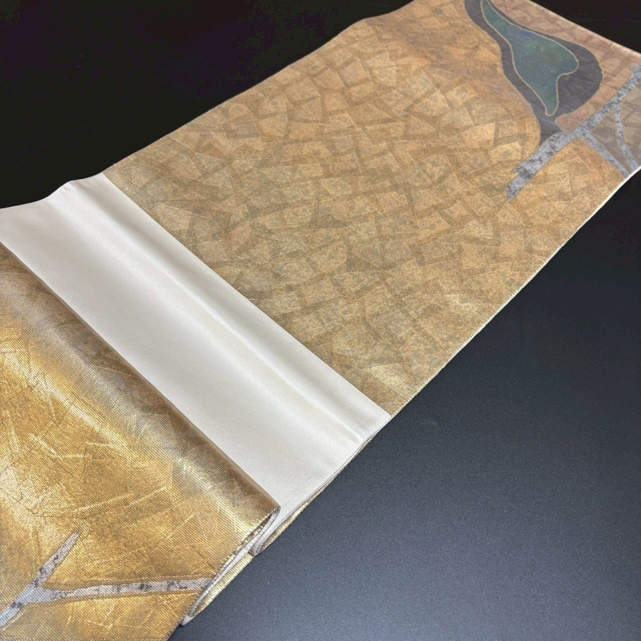 8802# Japanese Vintage Fukuro Obi Belt Kimono Fabric Silk Traditional