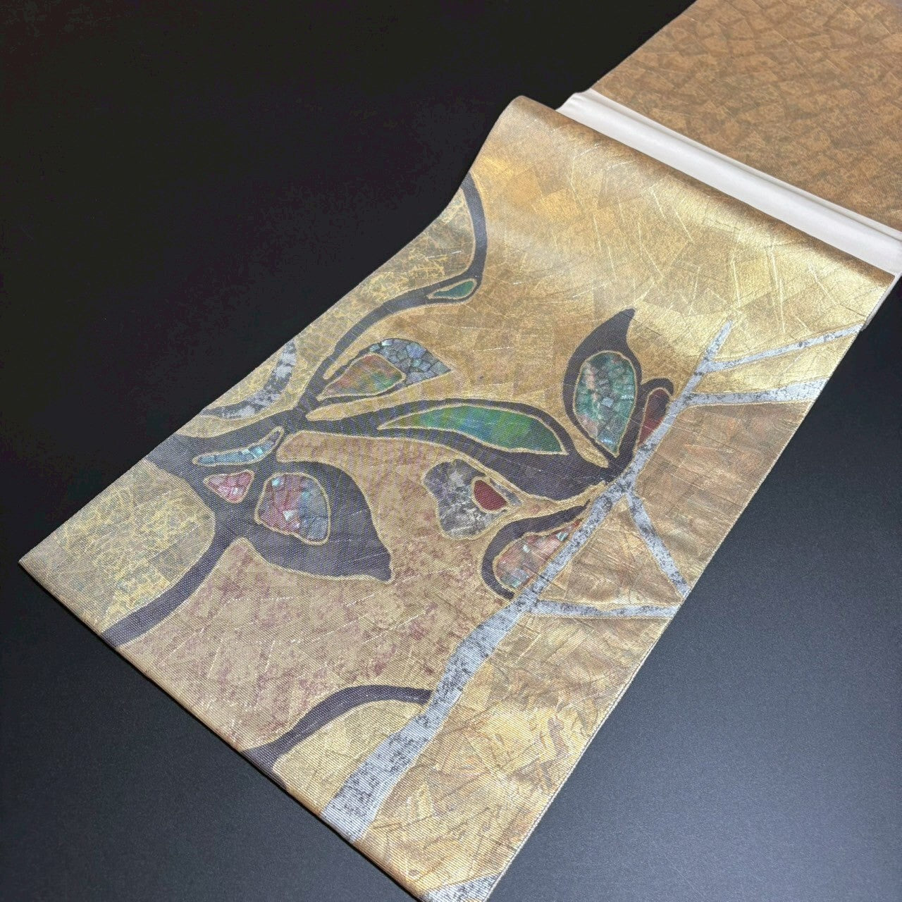 8802# Japanese Vintage Fukuro Obi Belt Kimono Fabric Silk Traditional