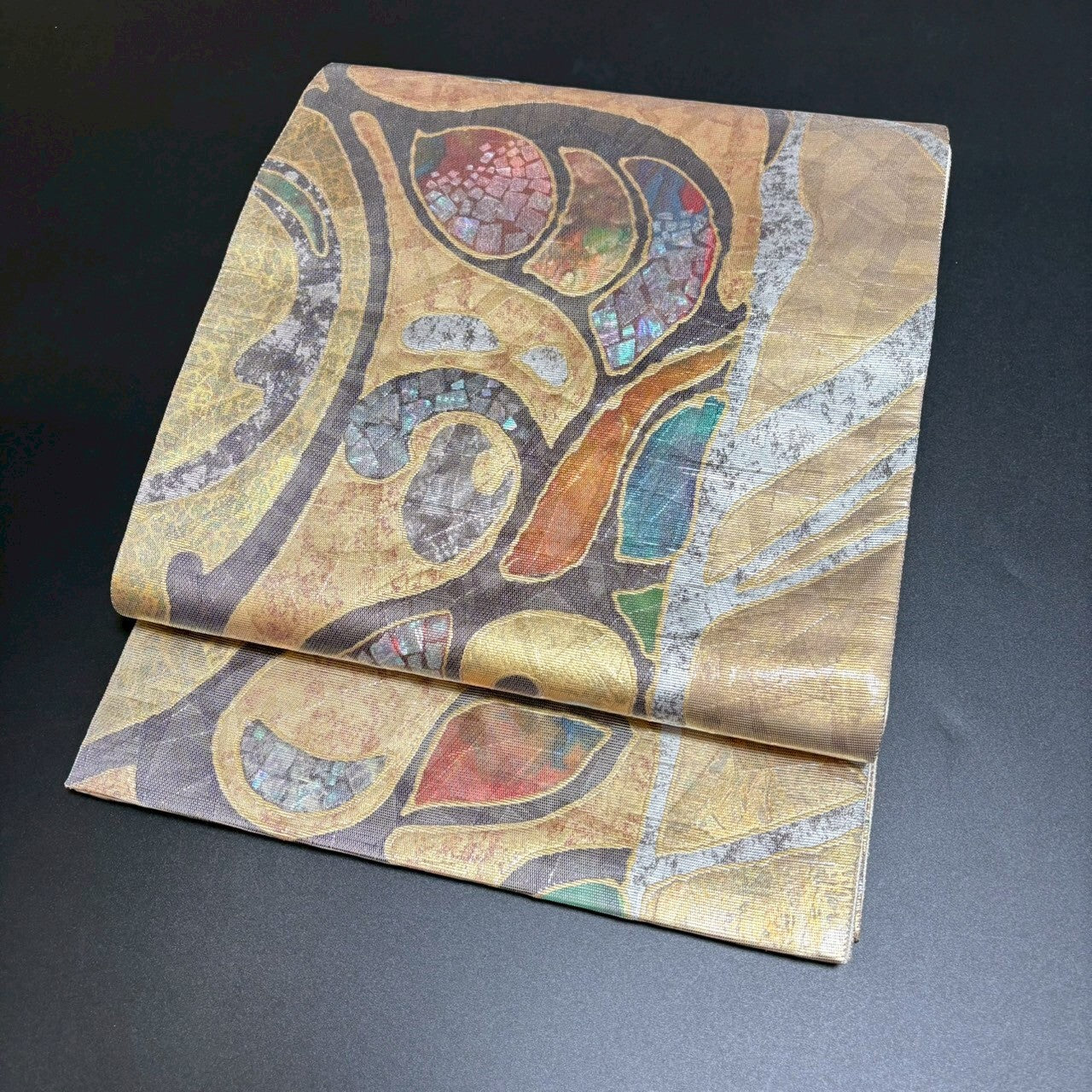 8802# Japanese Vintage Fukuro Obi Belt Kimono Fabric Silk Traditional