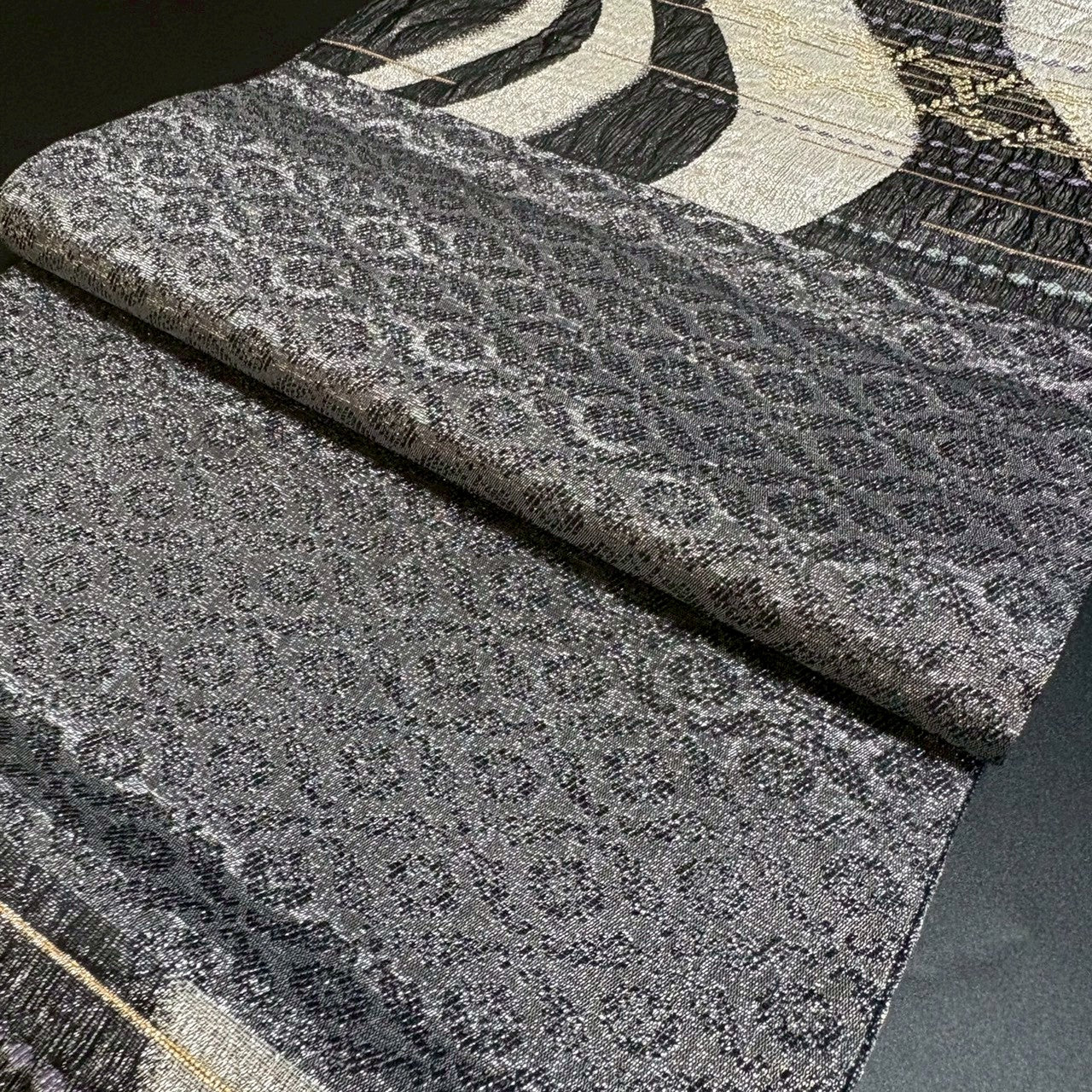 9160# Japanese Vintage Fukuro Obi Belt Kimono Fabric Silk Traditional