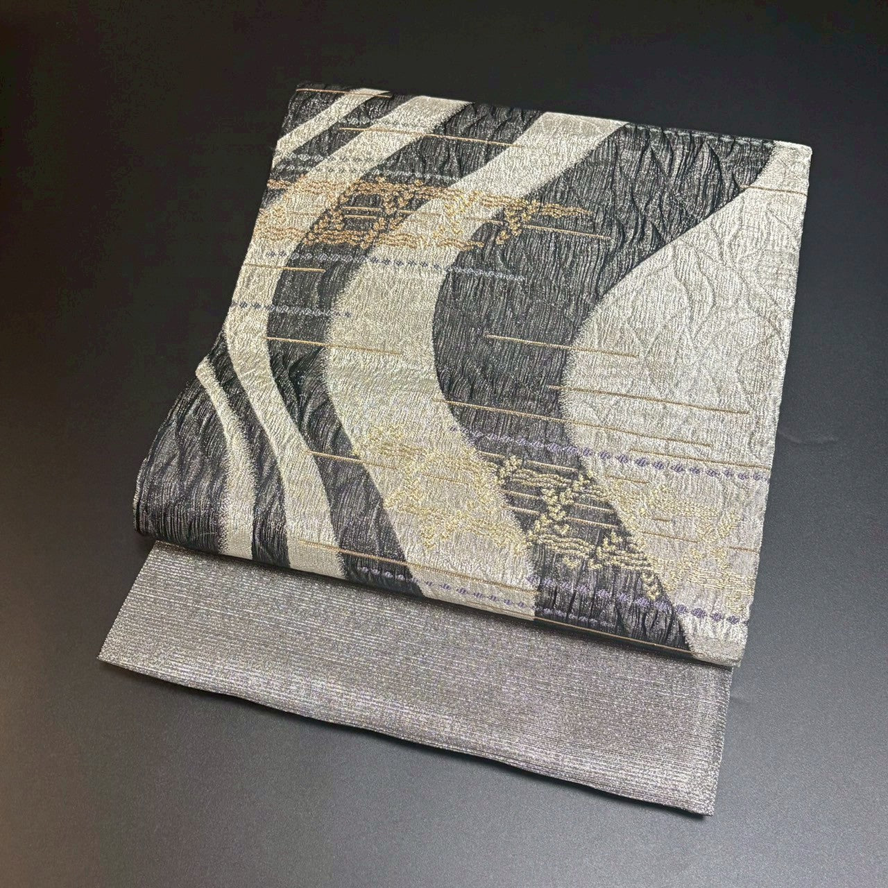 9160# Japanese Vintage Fukuro Obi Belt Kimono Fabric Silk Traditional