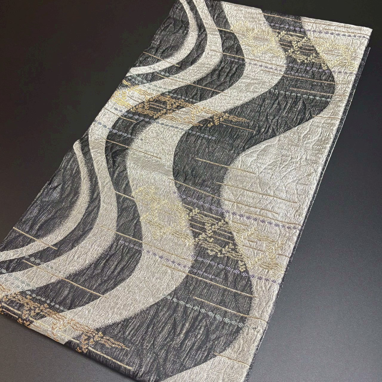 9160# Japanese Vintage Fukuro Obi Belt Kimono Fabric Silk Traditional