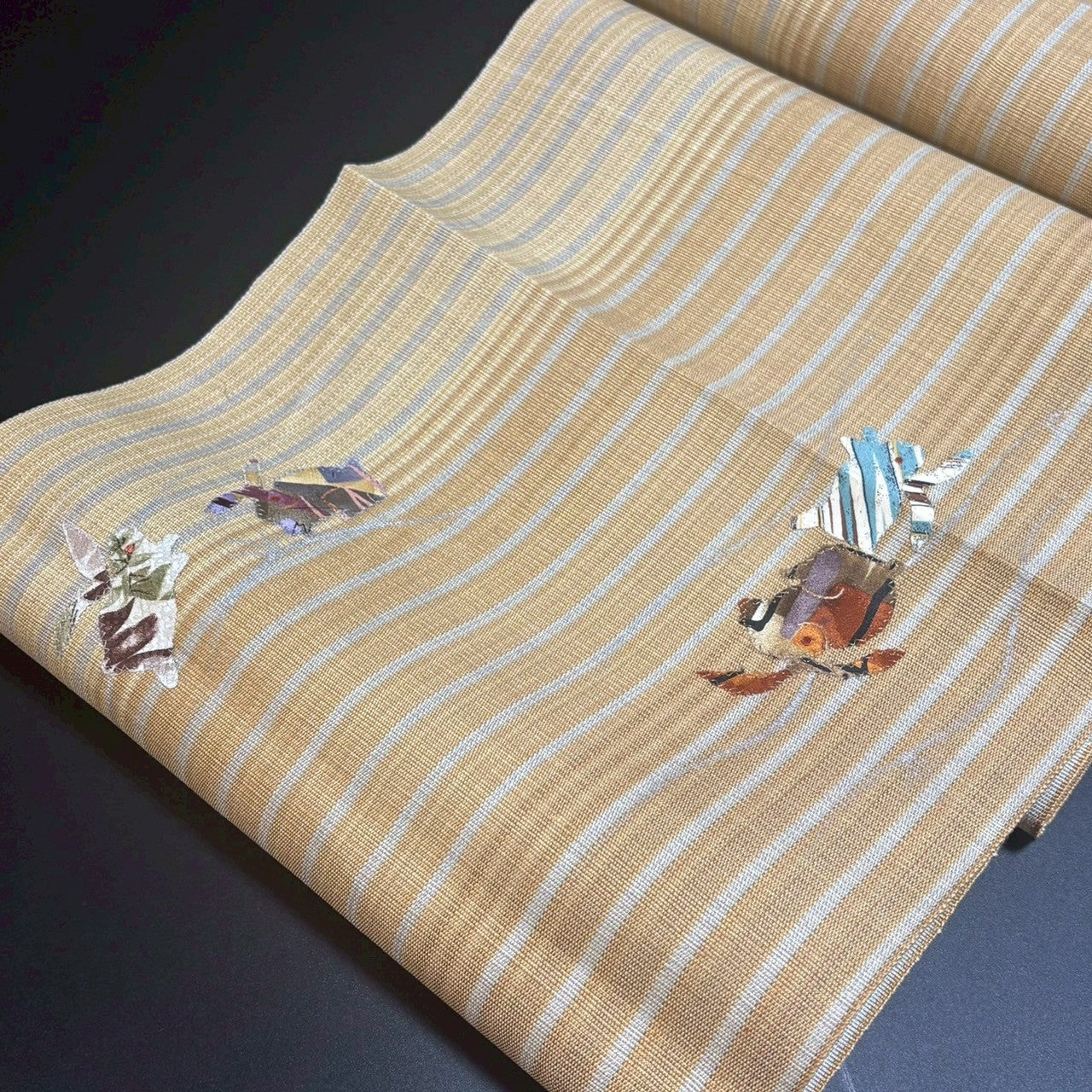 9152# Japanese Vintage Nagoya Obi Belt Kimono Fabric Silk Traditional Rabbit