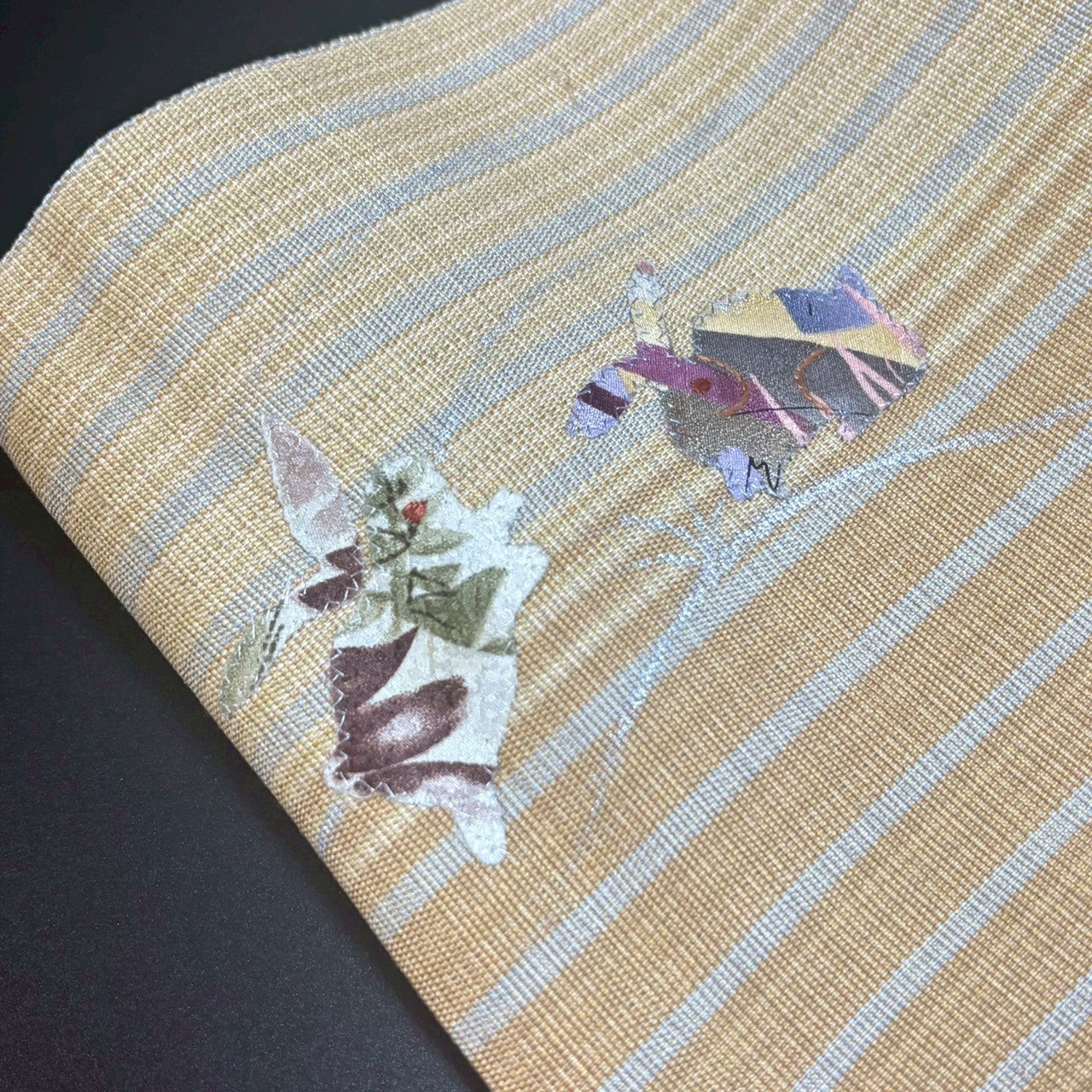 9152# Japanese Vintage Nagoya Obi Belt Kimono Fabric Silk Traditional Rabbit