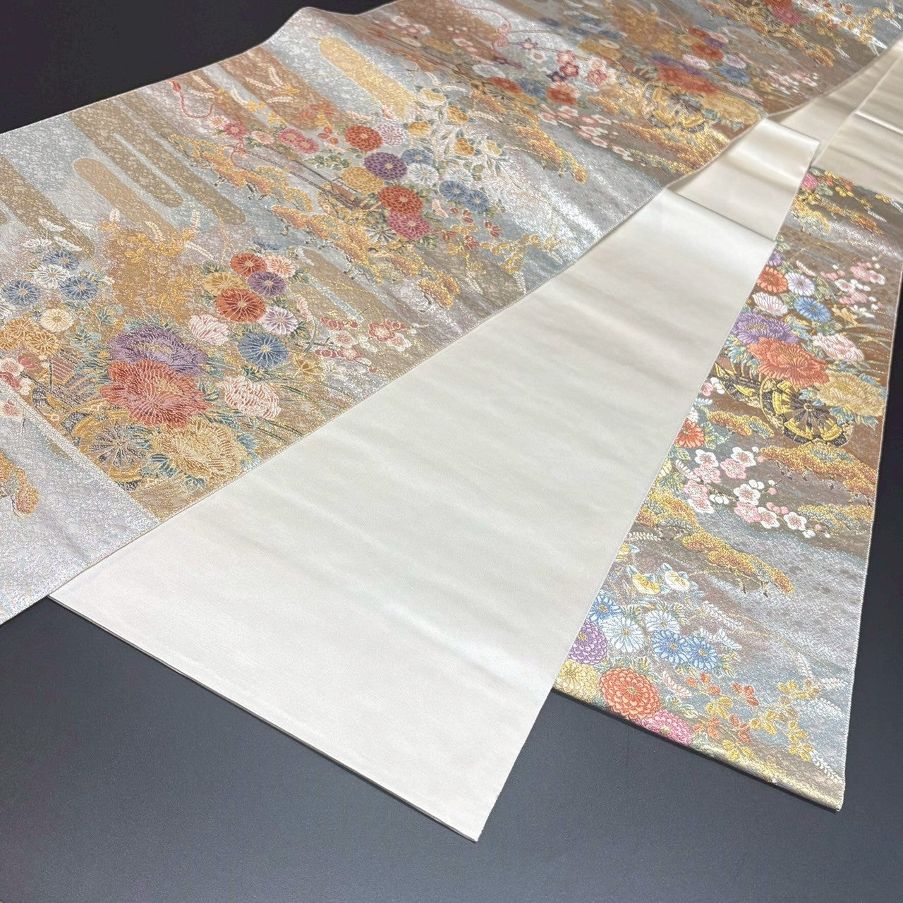 9157# Japanese Vintage Fukuro Obi Belt Kimono Fabric Silk Traditional
