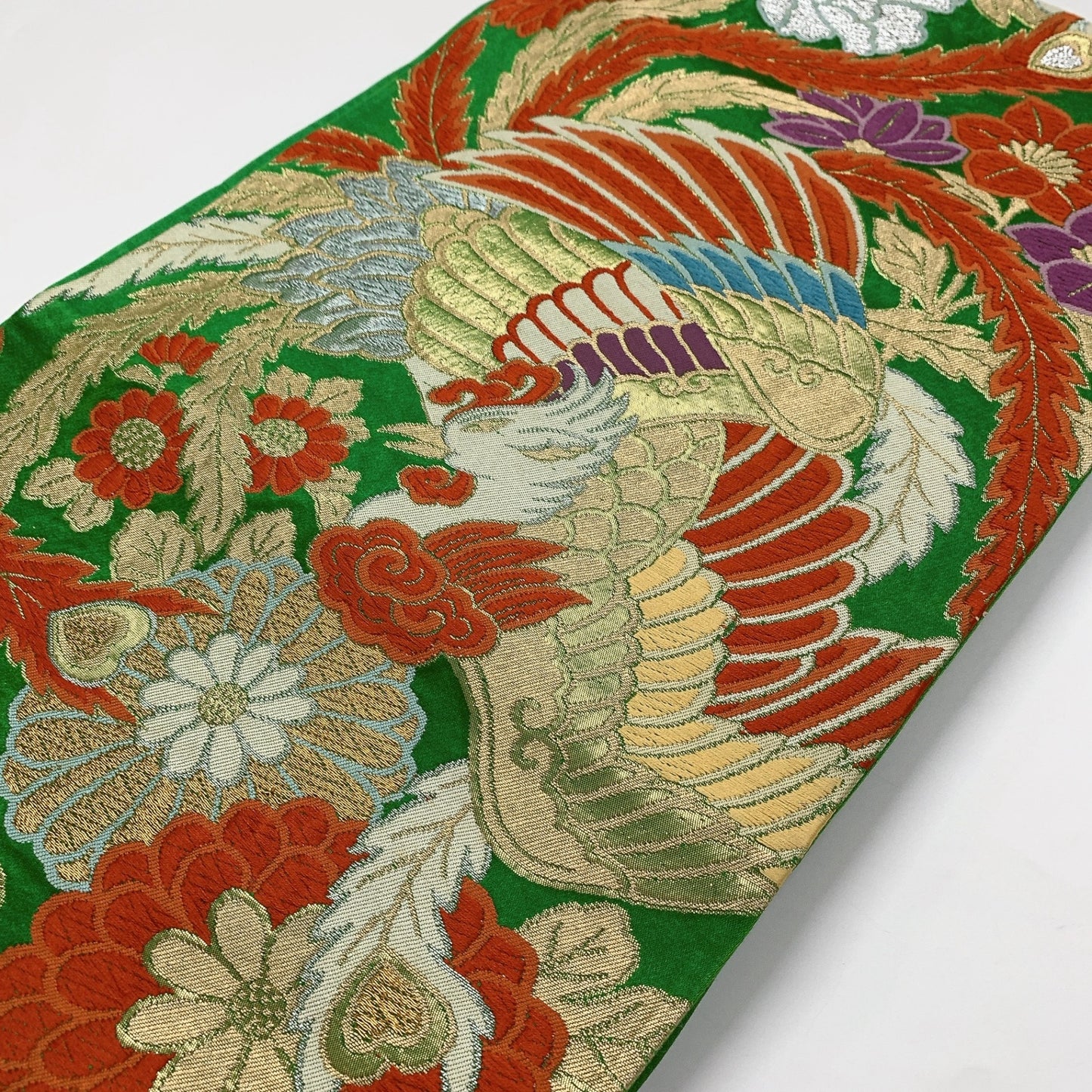 ［9001］袋帯 草花鳳凰文様 六通 正絹 着物 フォーマル