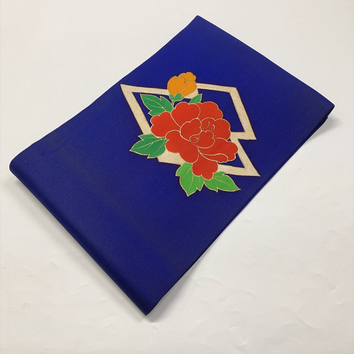 ［9401］名古屋帯 花松皮菱文様 お太鼓柄 金彩 九寸 正絹 着物