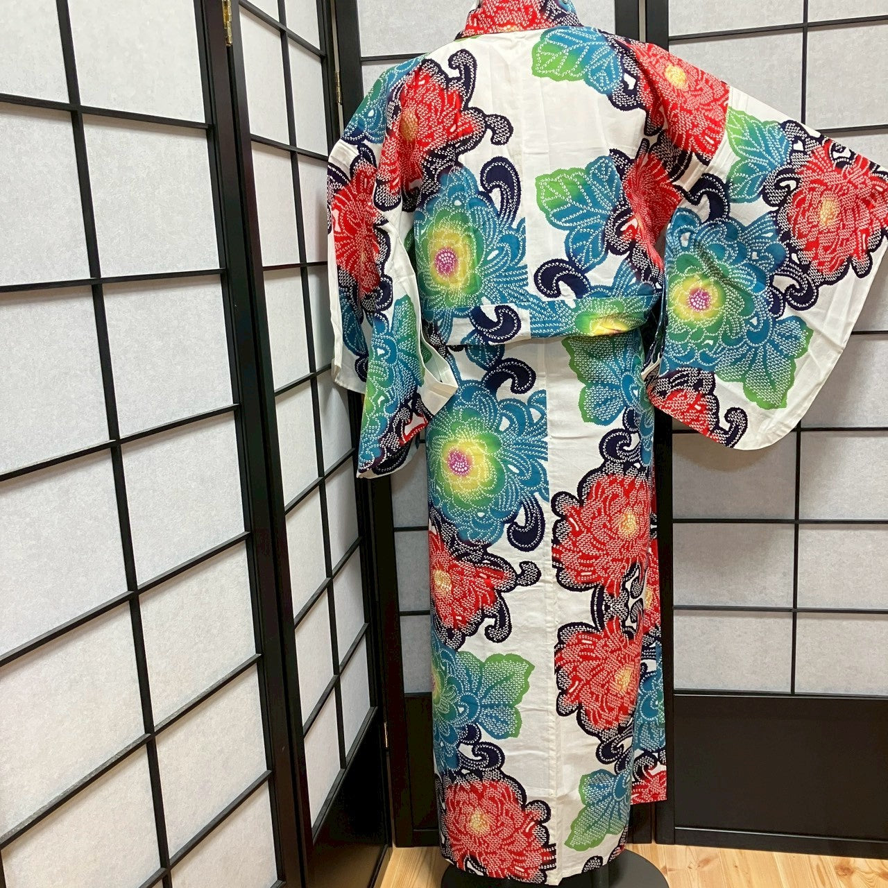 ［9114］浴衣 草花文様 ぼかし 綿 レディース ゆかた リメイク