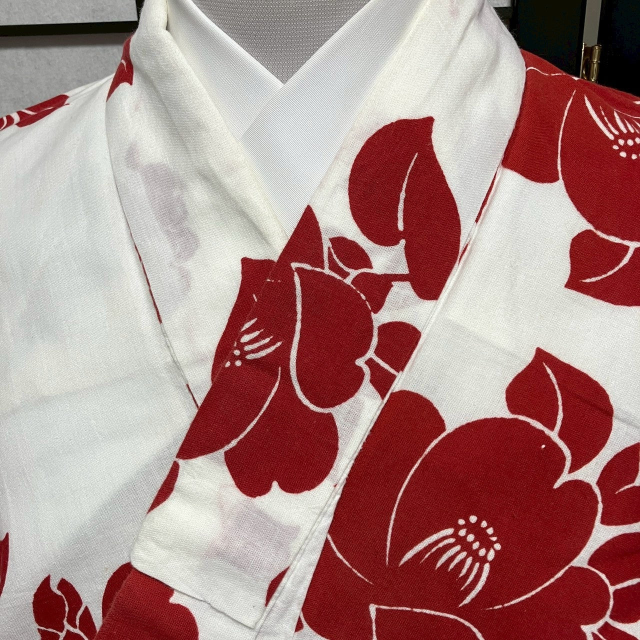 ［9090］浴衣 枝花文様 綿 レディース ゆかた リメイク
