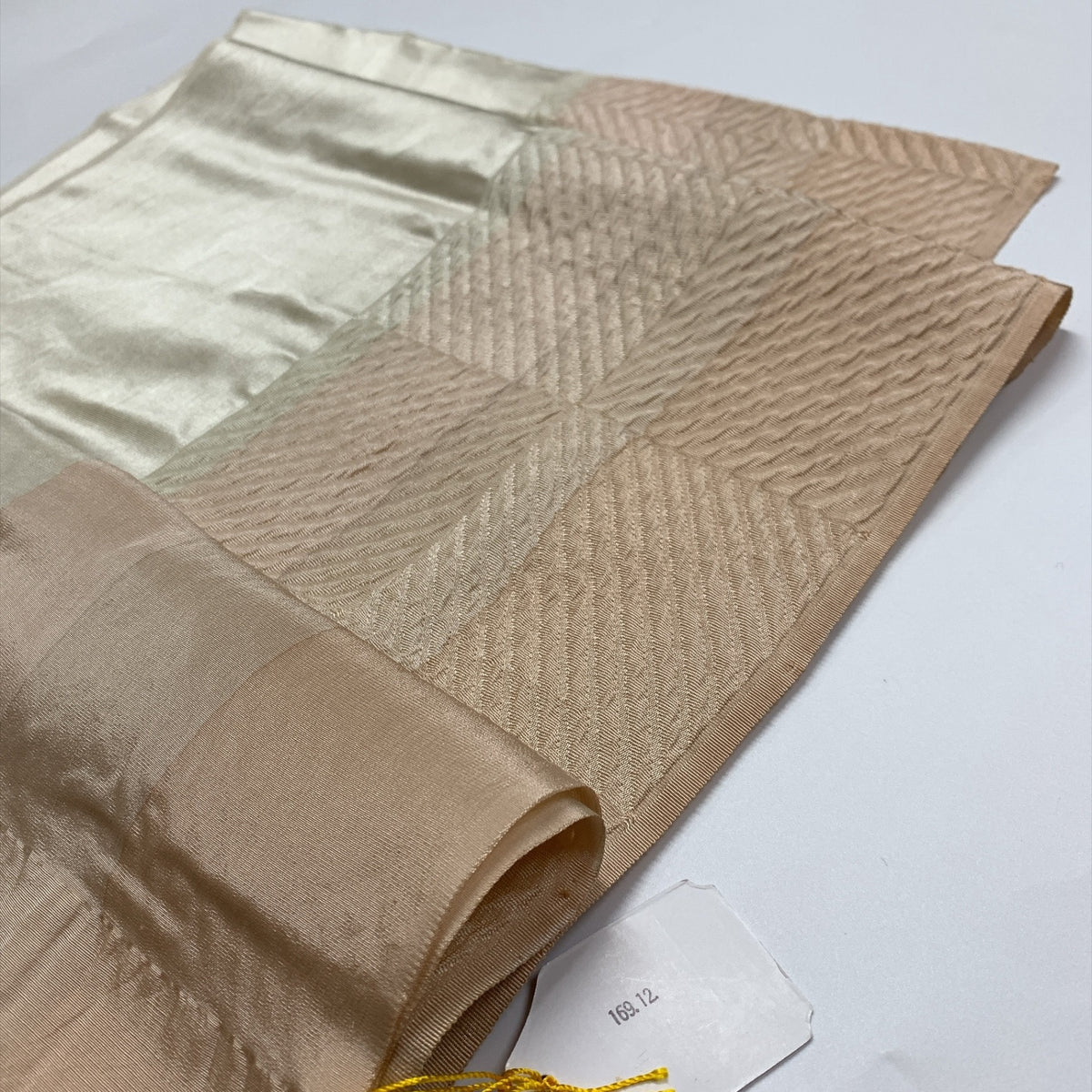 ［9286］帯締め 帯揚げ セット 格子文様 ふくれ織 正絹 着物 帯絞め