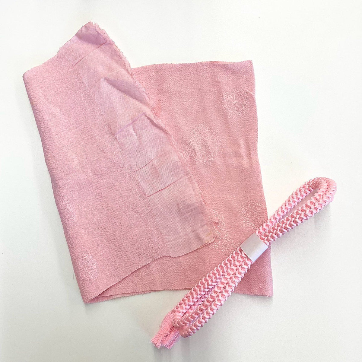 ［9214］帯締め 帯揚げ セット 草花文様 刺繍 縮緬 正絹 着物 帯絞め