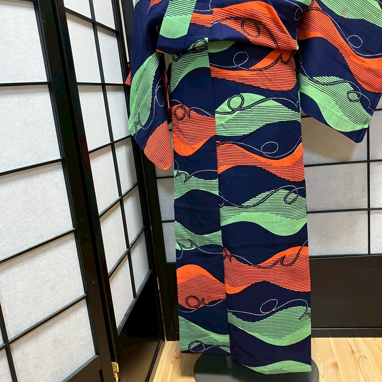 ［9467］浴衣 飾り紐文 ゆかた レディース 綿 リメイク
