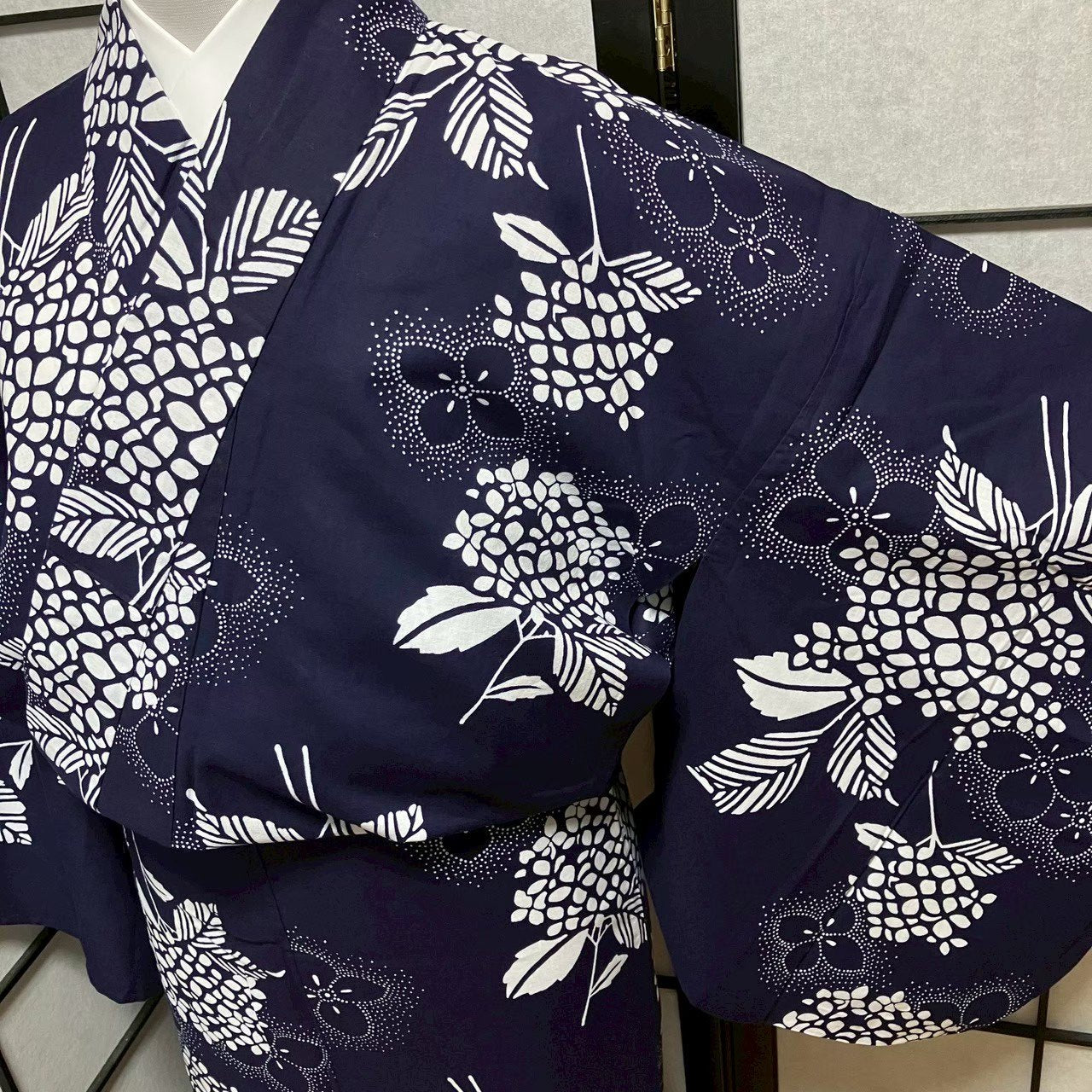 ［9072］浴衣 草花文様 ゆかた レディース 綿 リメイク