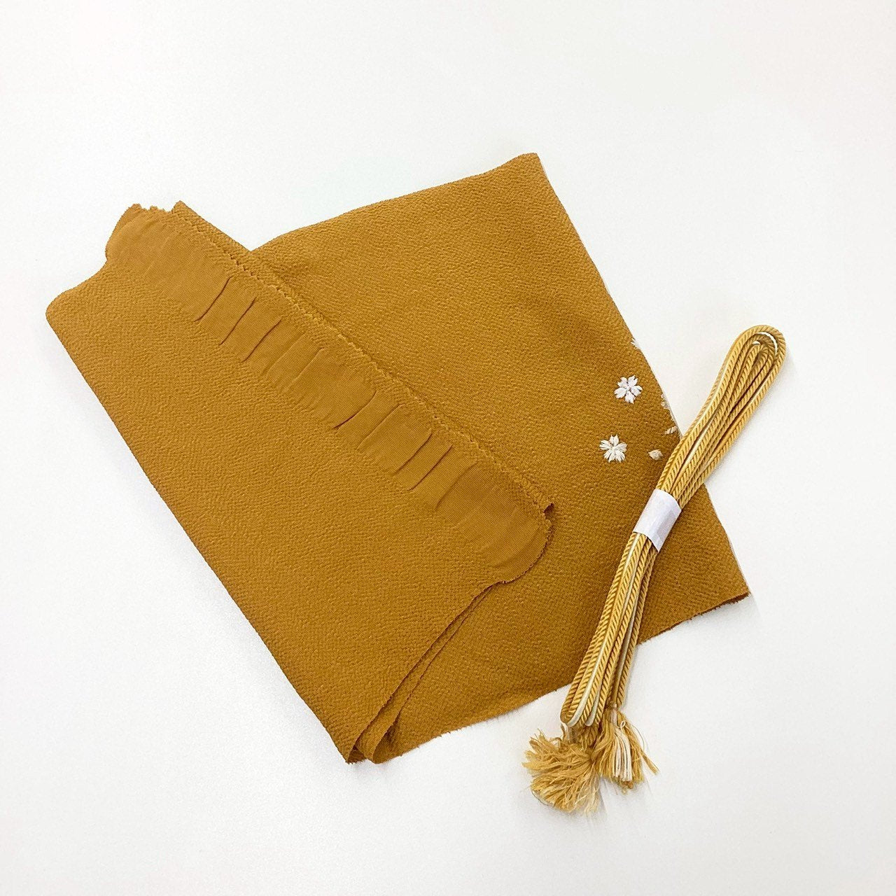 8221# Japanese Kimono Accessory Vintage Obiage and Obijime 2-piece Set Silk