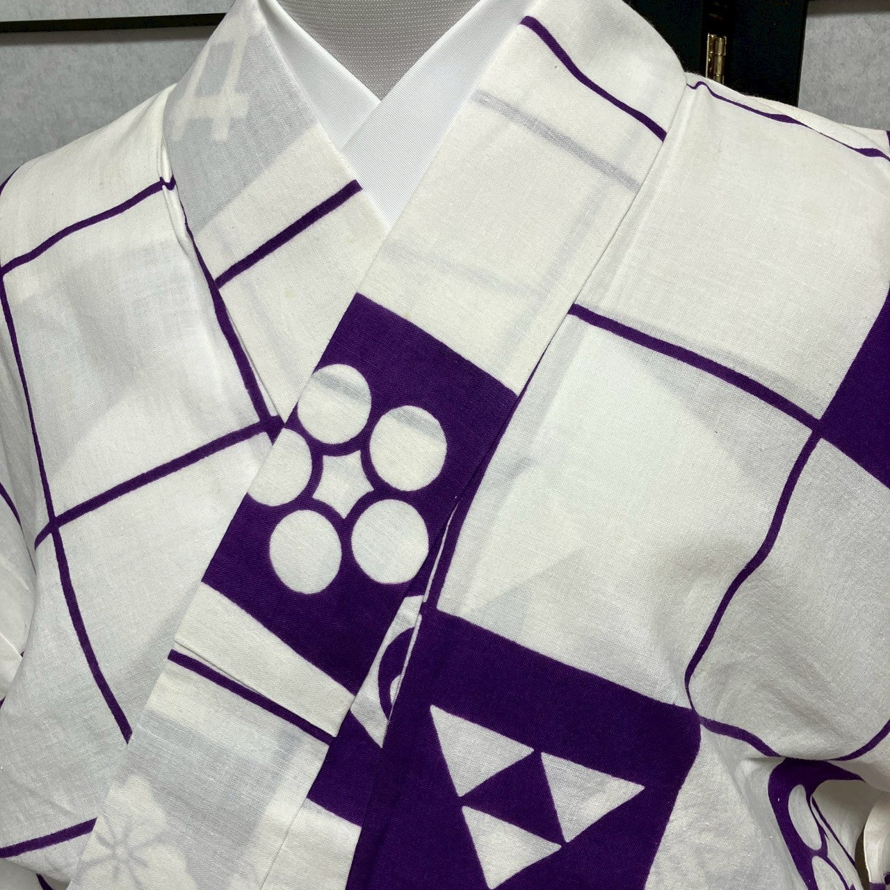 8750# Japanese Yukata Womens Vintage Fabric Cotton Robe Kimono Traditional