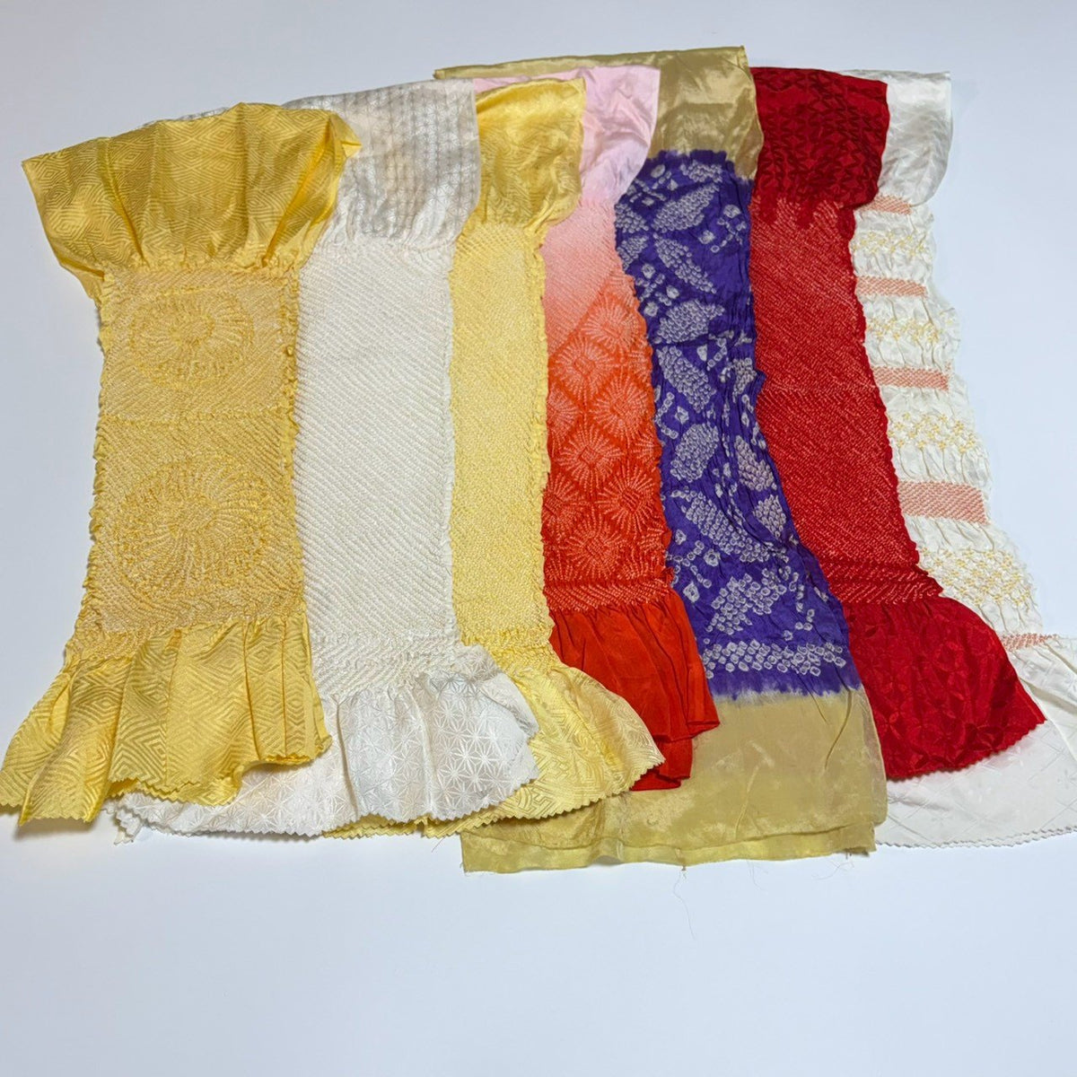 0261# Japanese Vintage Bundle 35pcs Set Bulk Obiage Kimono Silk Wholesale