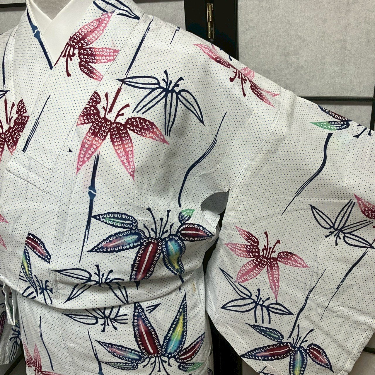 8765# Japanese Yukata Womens Vintage Fabric Cotton Robe Kimono Traditional