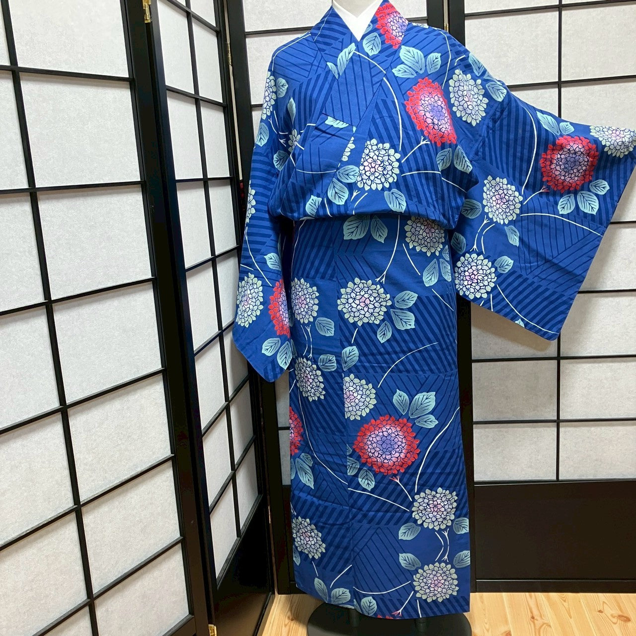 ［9491］浴衣 紫陽花 ゆかた 綿 レディース リメイク