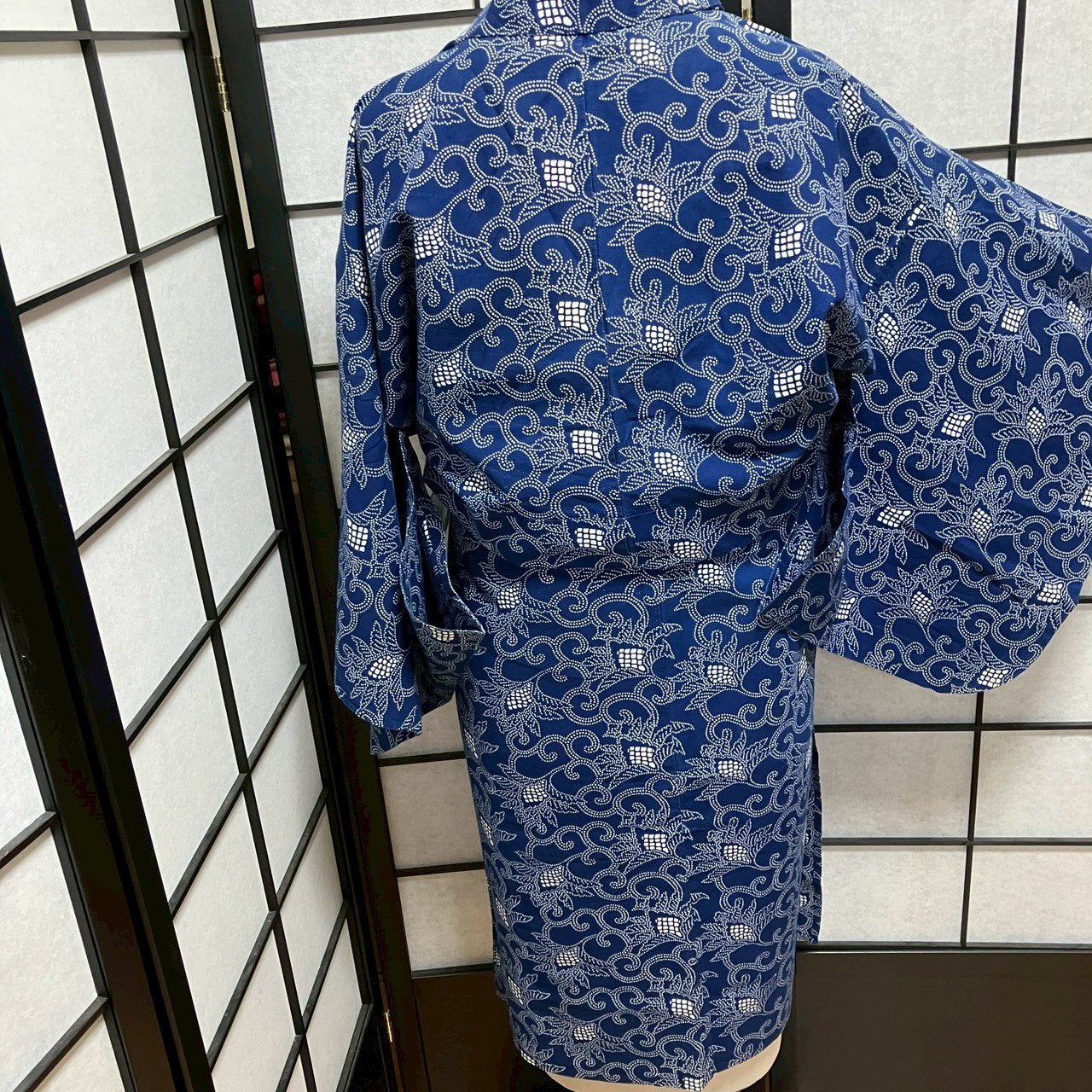 ［9120］浴衣 花唐草文様 ゆかた レディース 綿 リメイク