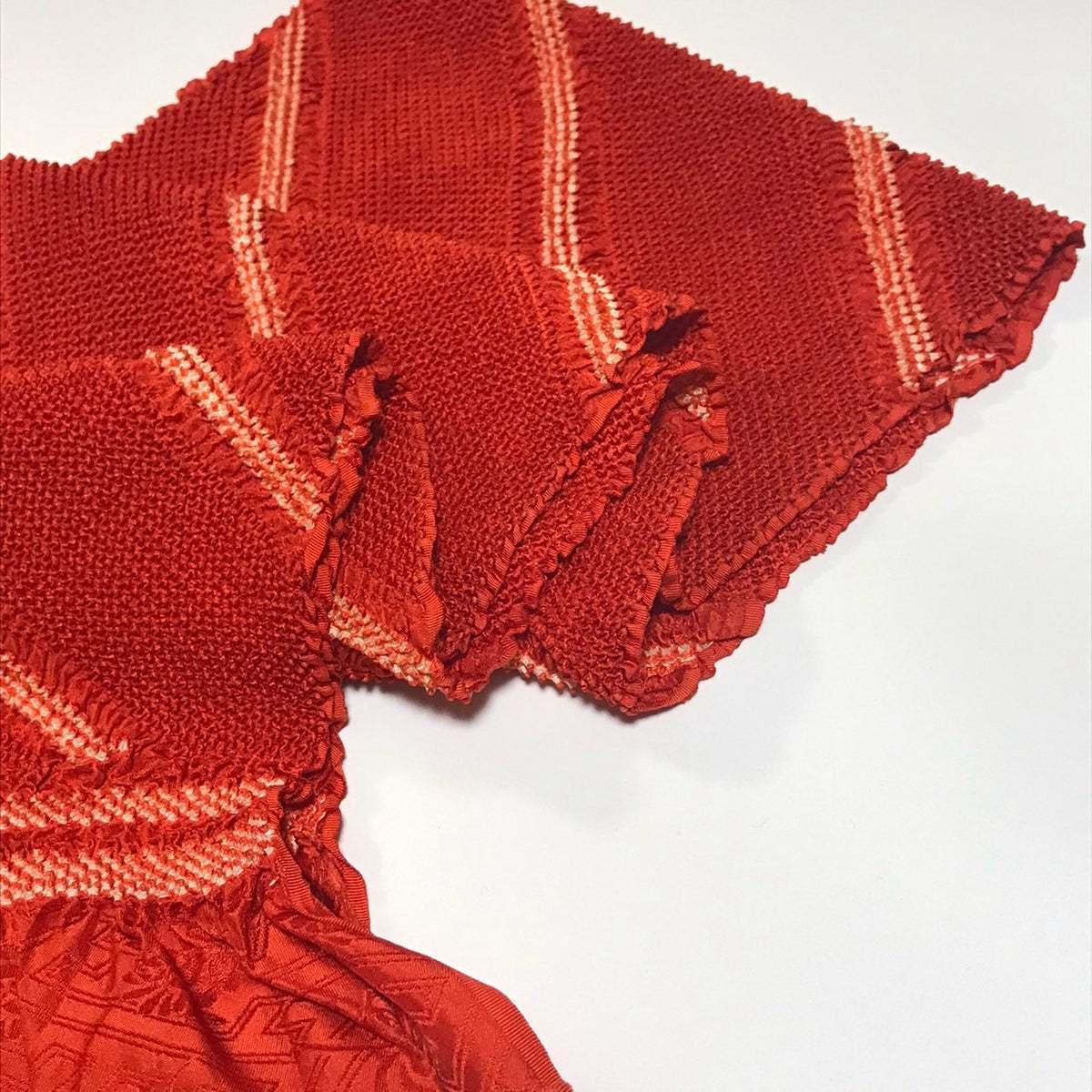 ［9968］帯締め 帯揚げ セット 美品 斜縞 総絞り 正絹 着物 帯絞め 振袖 成人式