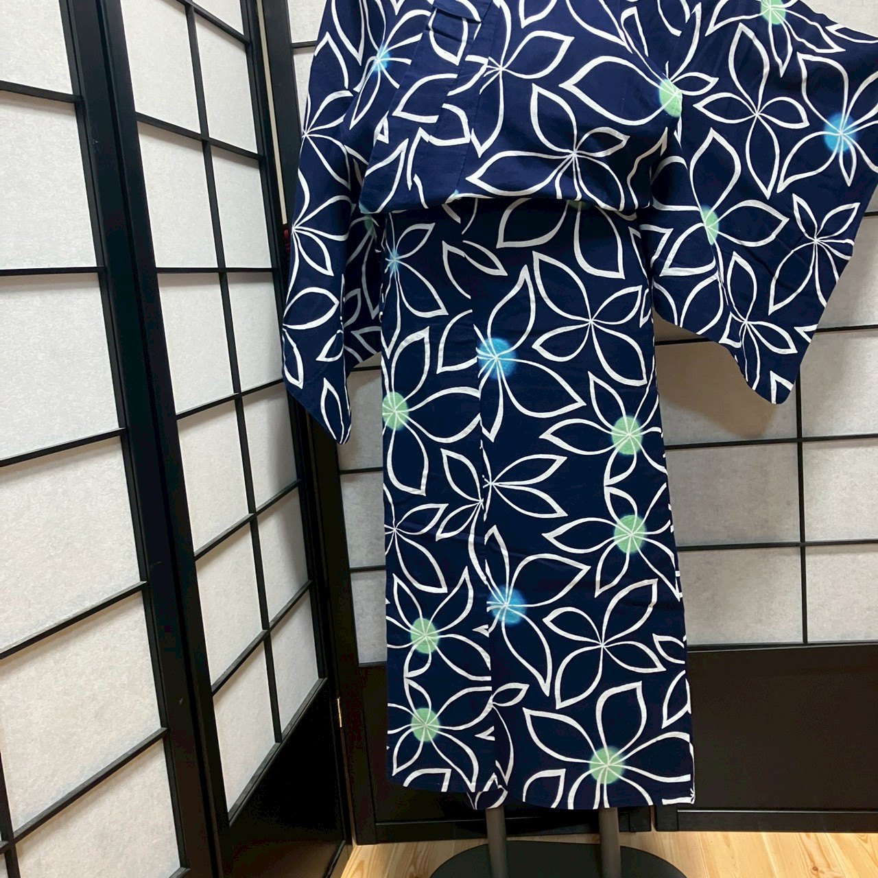 ［9450］浴衣 草花文様 ぼかし ゆかた レディース リメイク 綿
