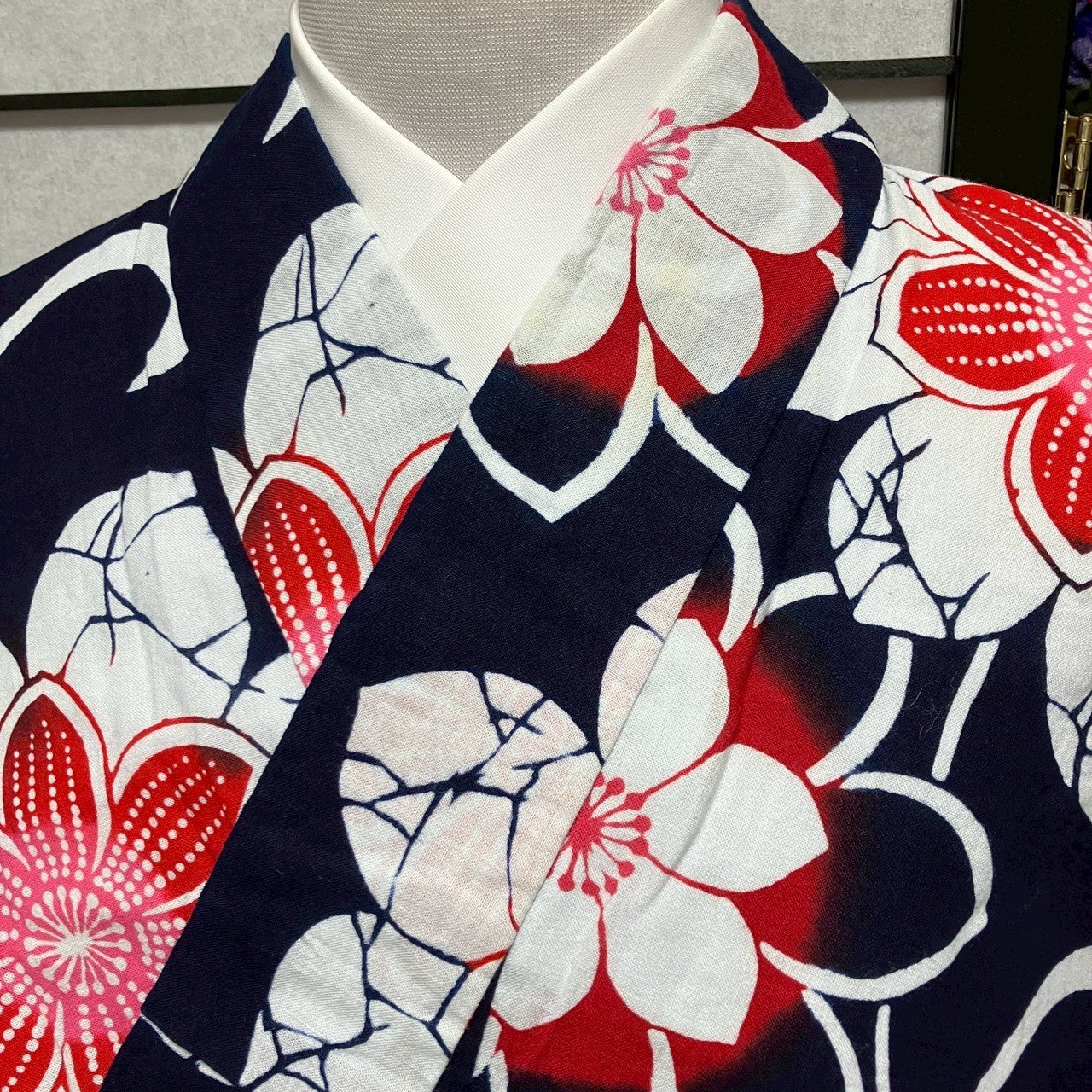 ［8792］浴衣 草花文様 綿 ゆかた レディース リメイク