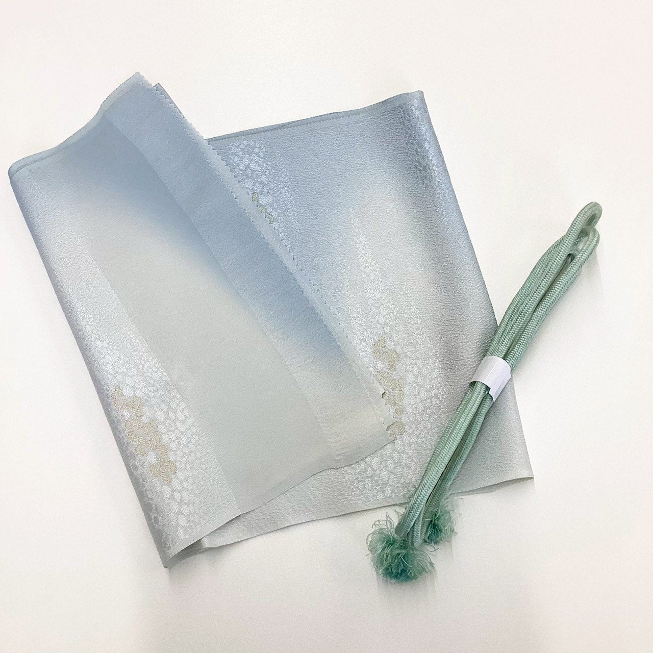 ［8239］帯締め 帯揚げ セット 霞文様 ぼかし 金糸 正絹 着物 帯絞め